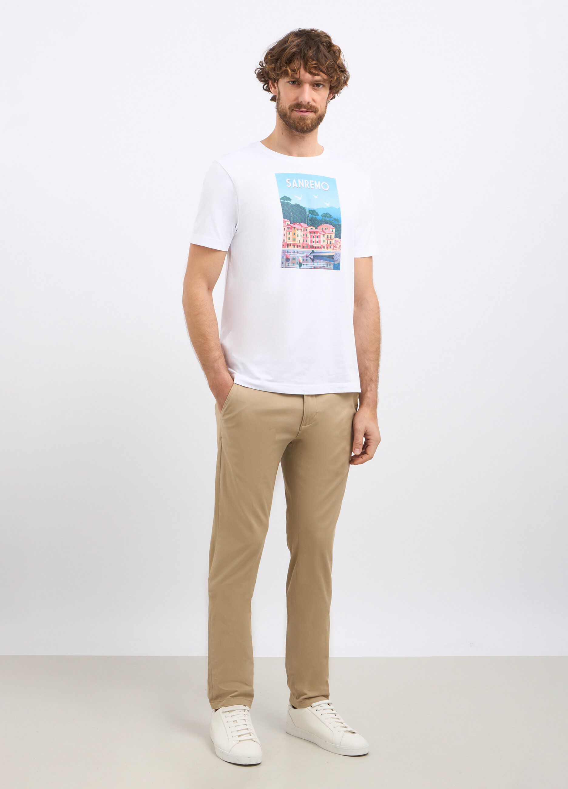 Pantaloni chino in cotone stretch uomo_0
