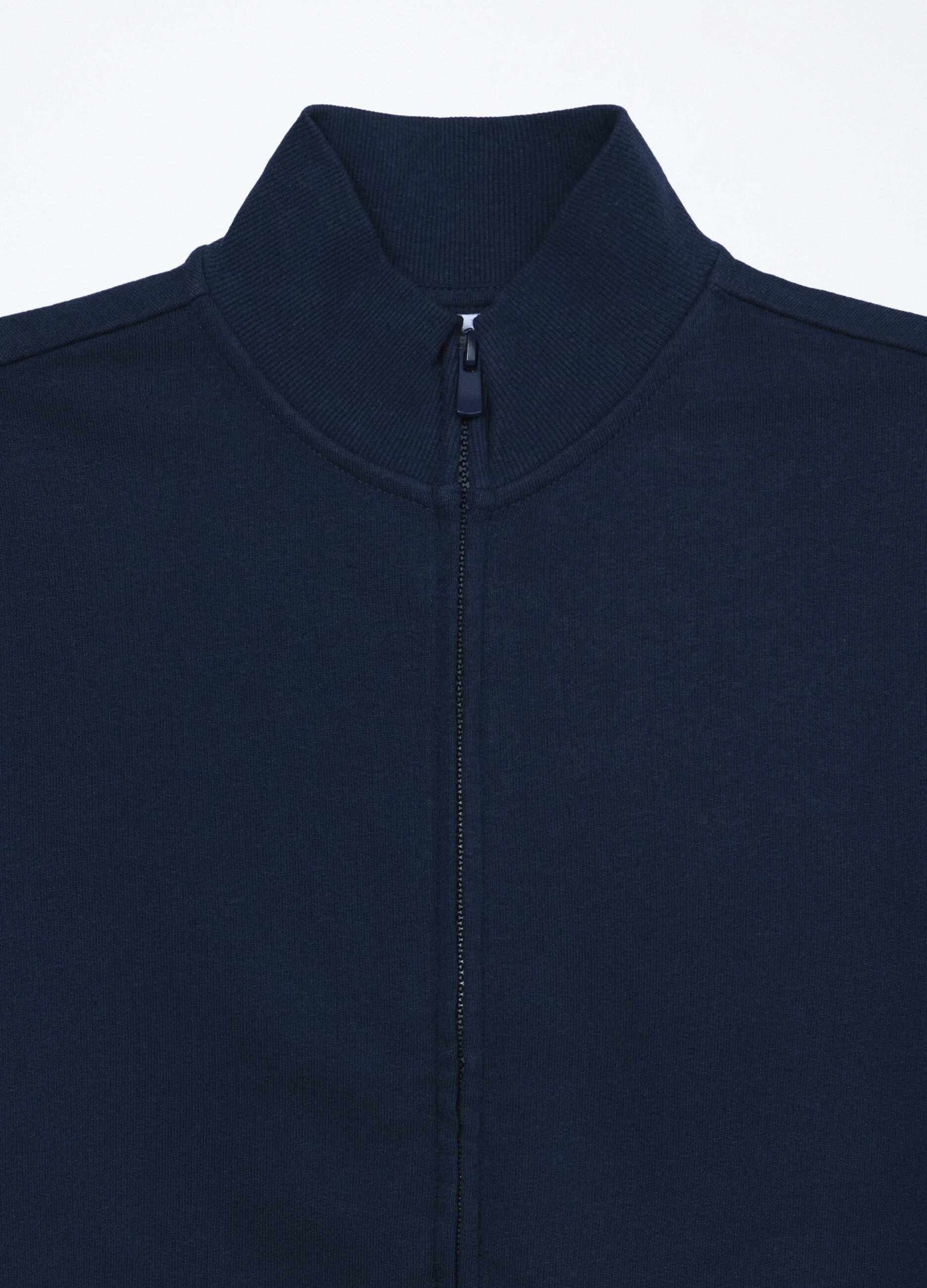 Felpa full zip a collo alto in puro cotone bambino_2