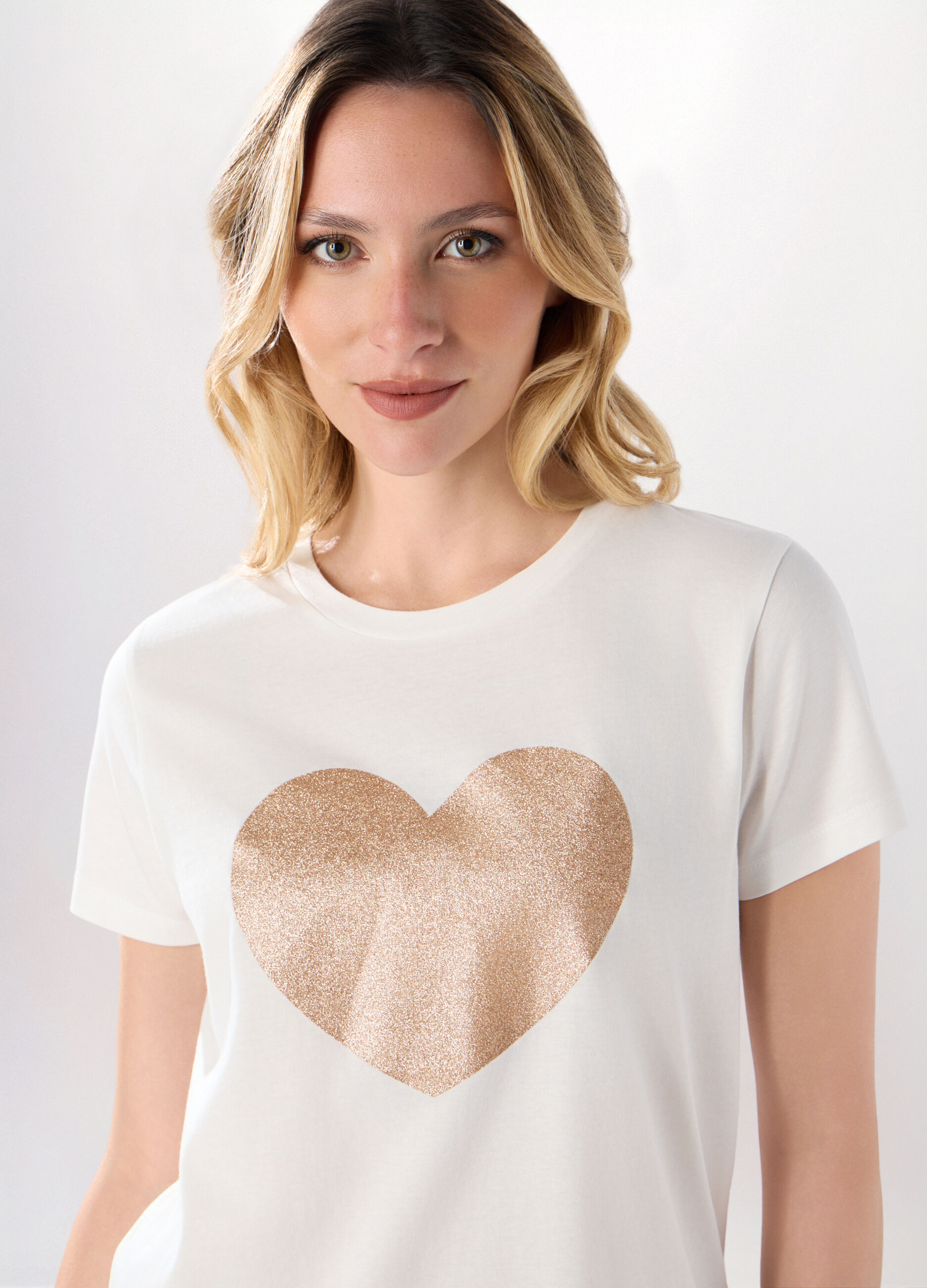T-shirt in puro cotone con stampa donna_2