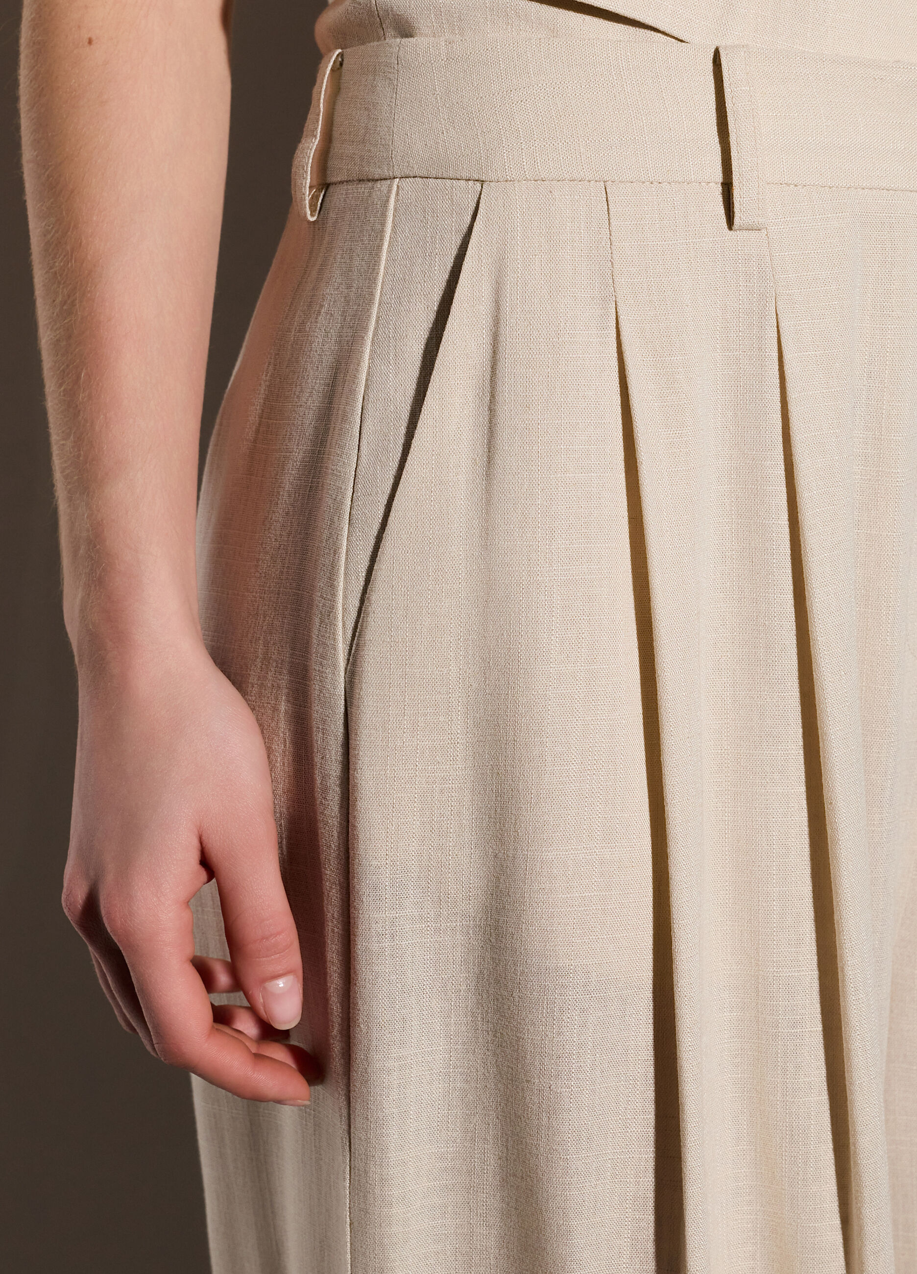 Pantaloni wide leg misto viscosa donna_3
