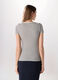 T-shirt a righe in costina di cotone stretch donna_1