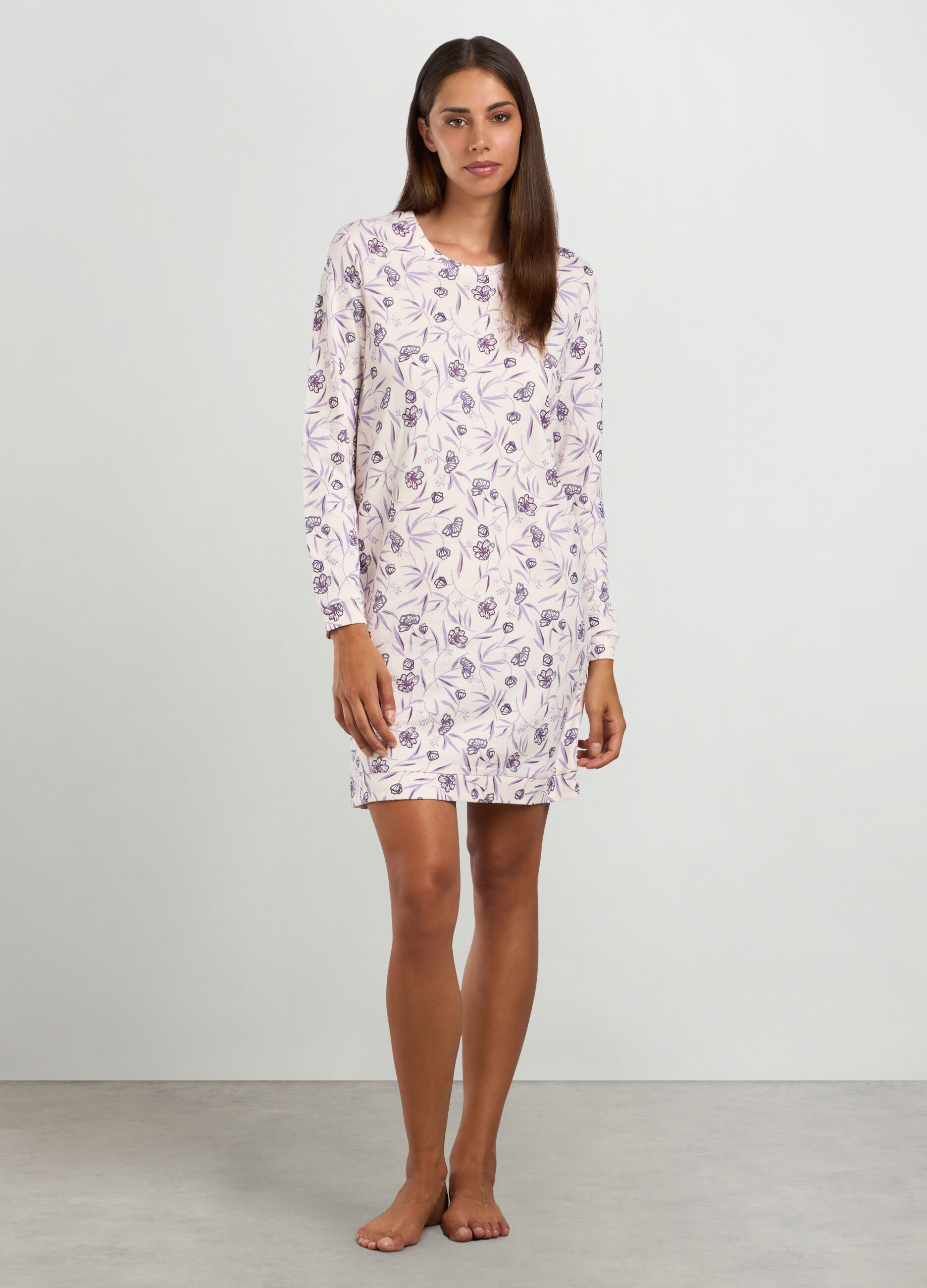 Camicia da notte in puro cotone donna_0