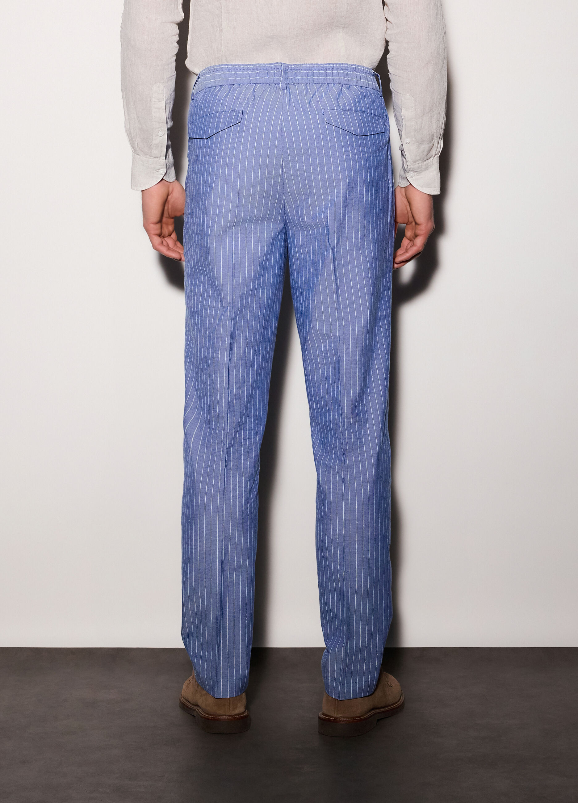 Pantaloni in cotone a righe uomo