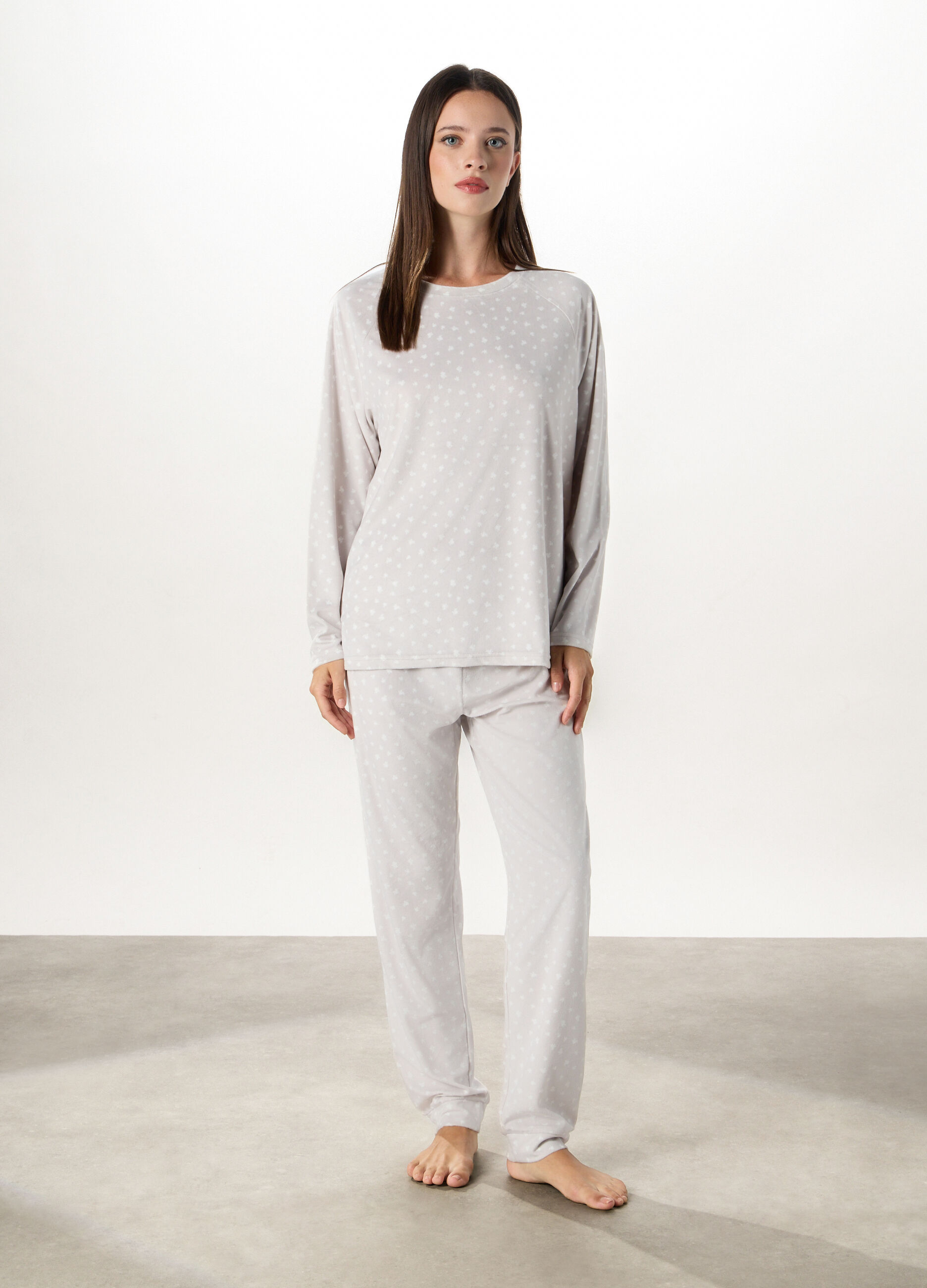 Set pigiama lungo velour donna_0