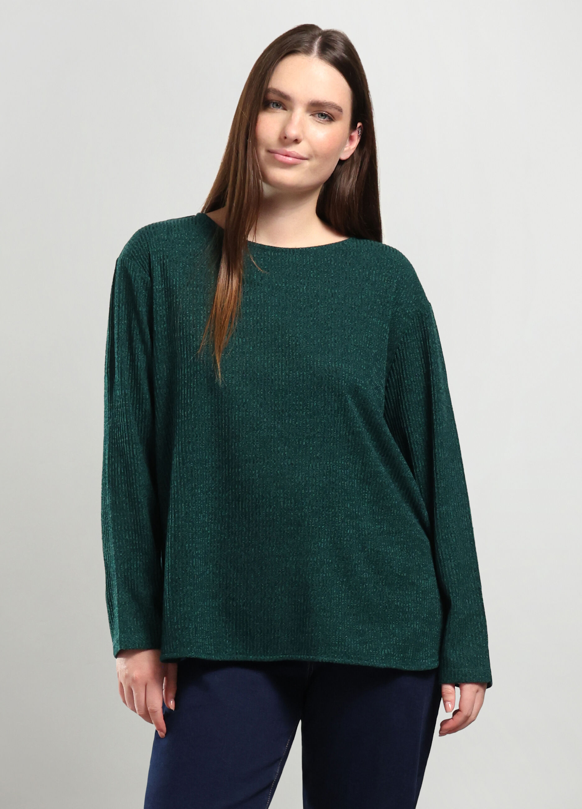 T-shirt in costina donna curvy_0