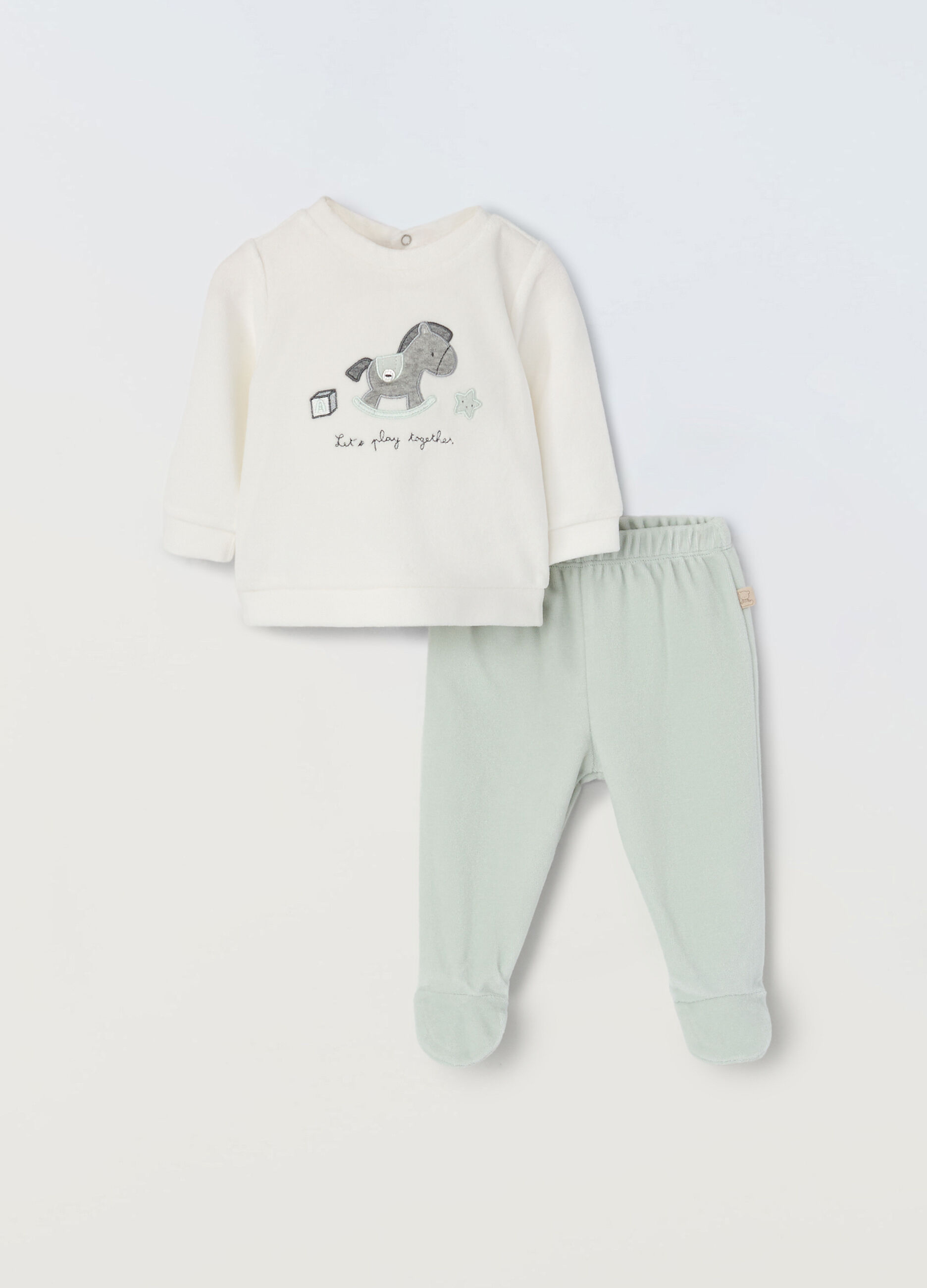 Set velour con ricami neonato_0