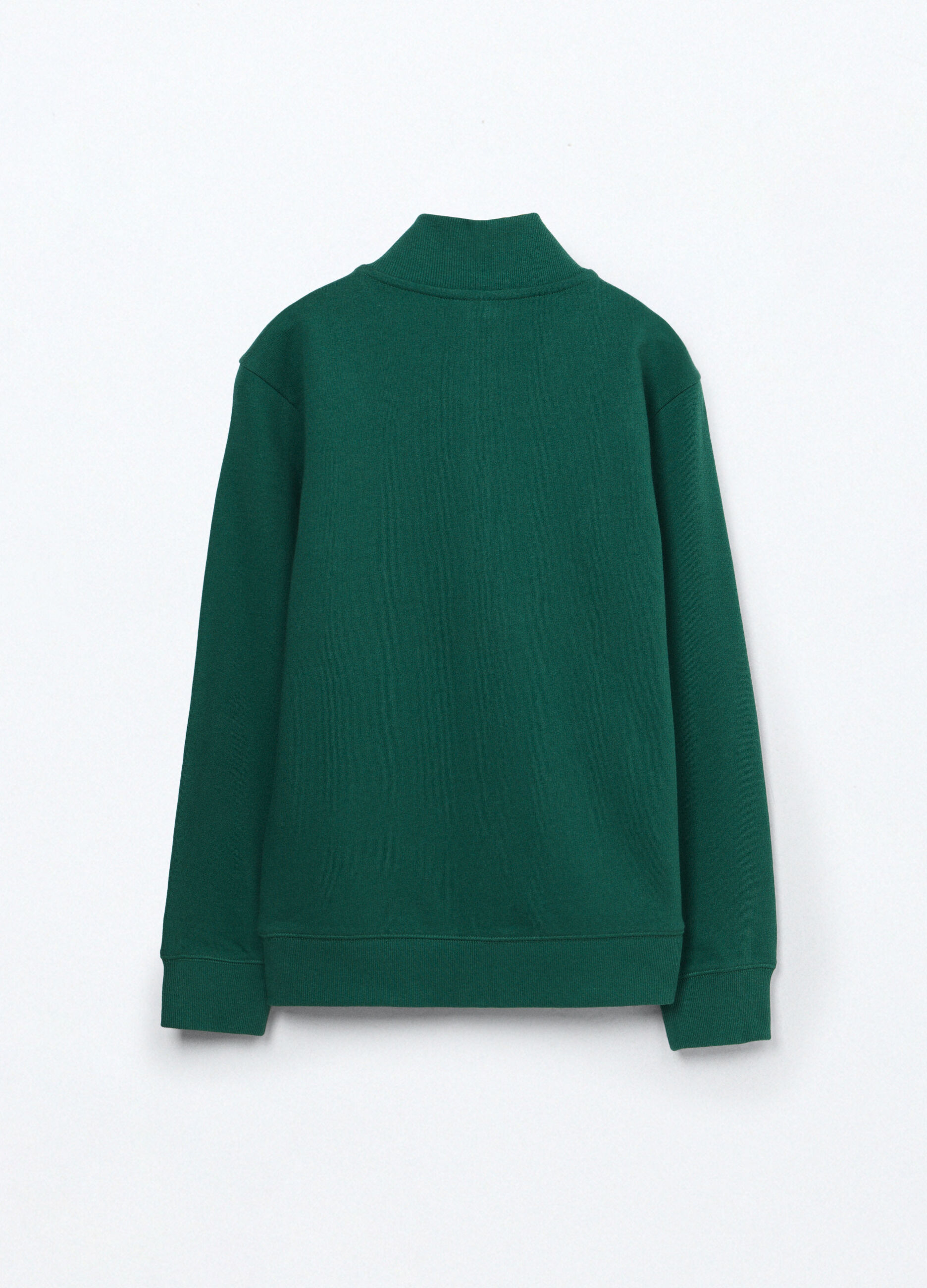 Felpa full zip a collo alto in puro cotone bambino_1