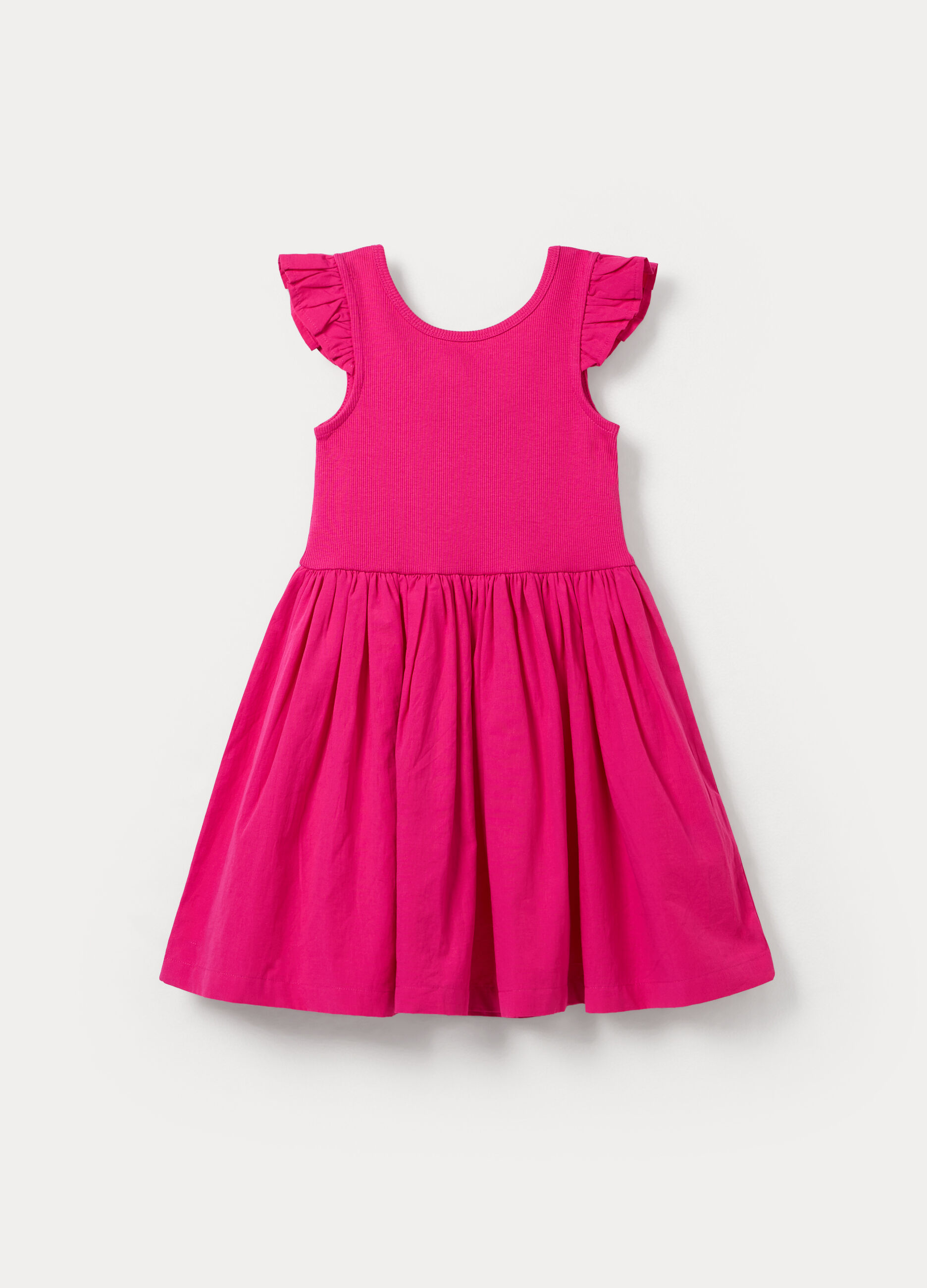 Vestito in costina di cotone stretch bambina_0