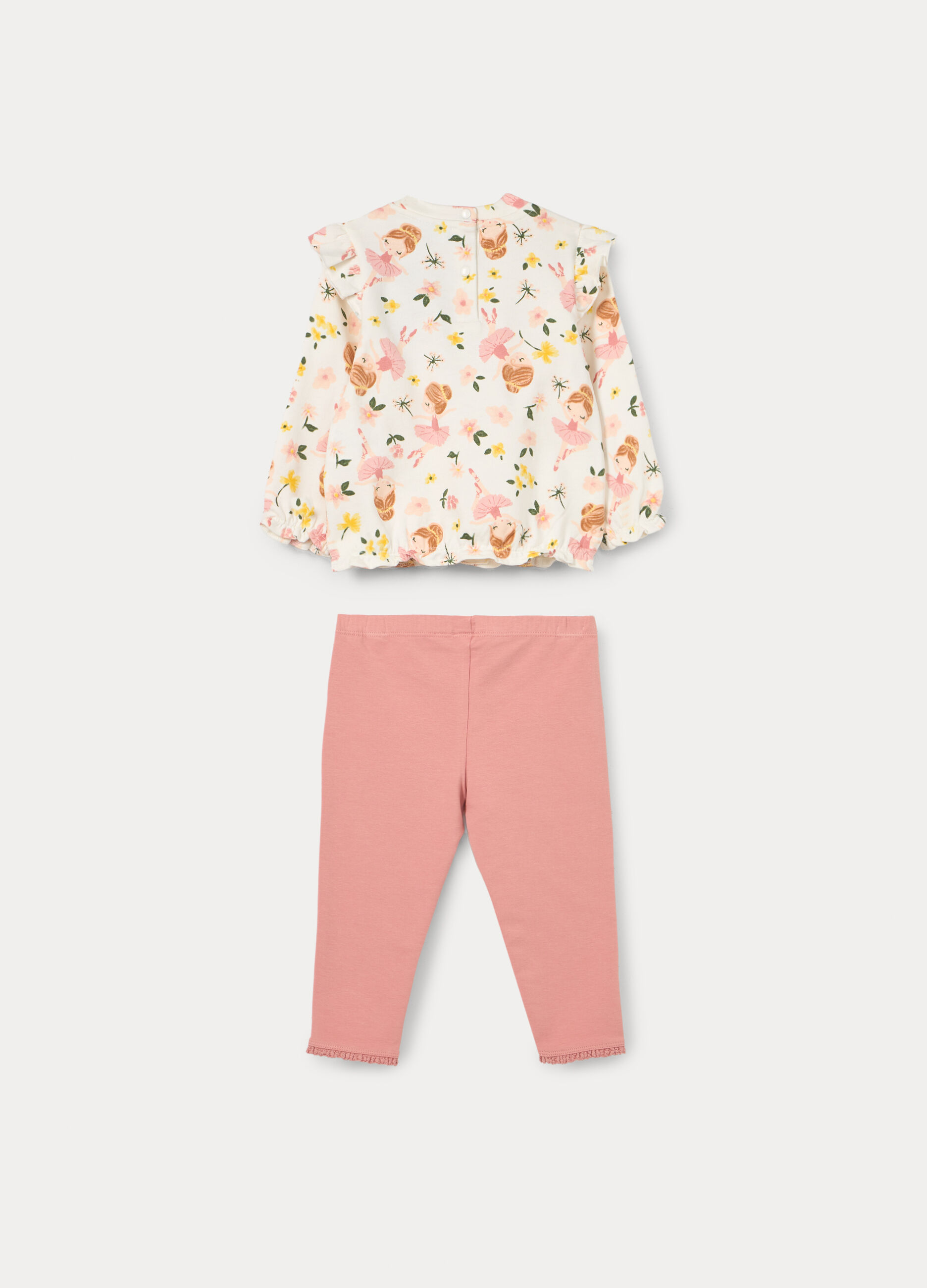 Jogging set in french terry di cotone stretch bimba_1