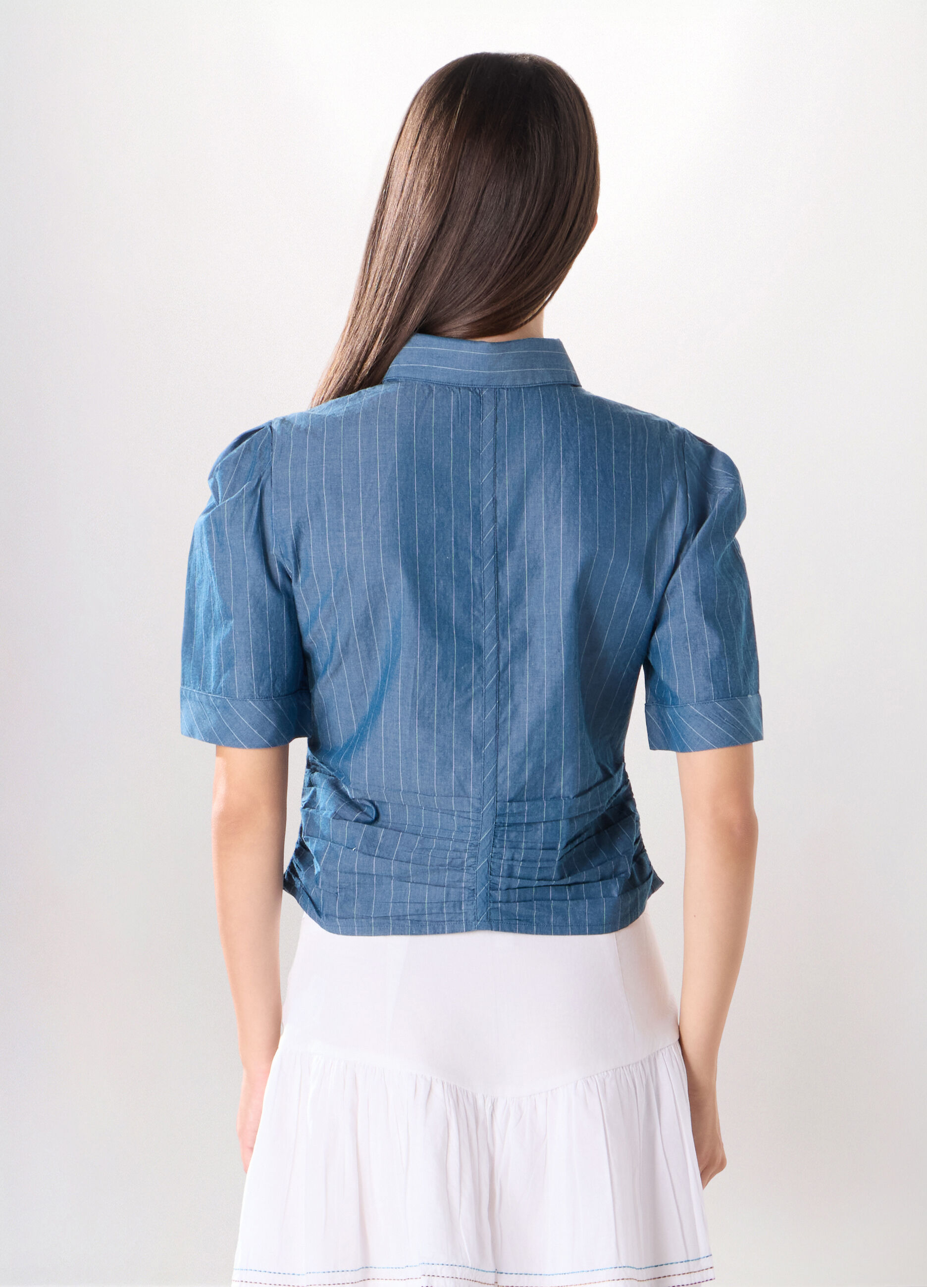 Camicia in popeline di puro cotone donna_1