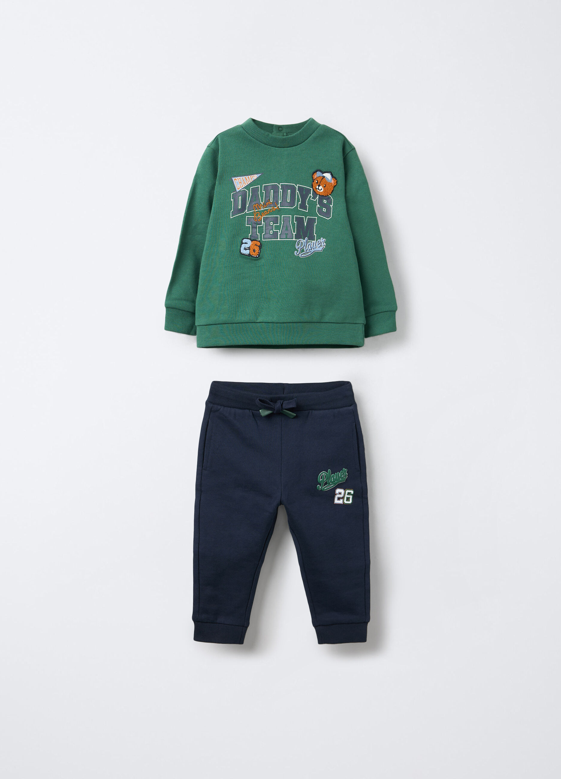 Jogging set in puro cotone garzato bimbo_0