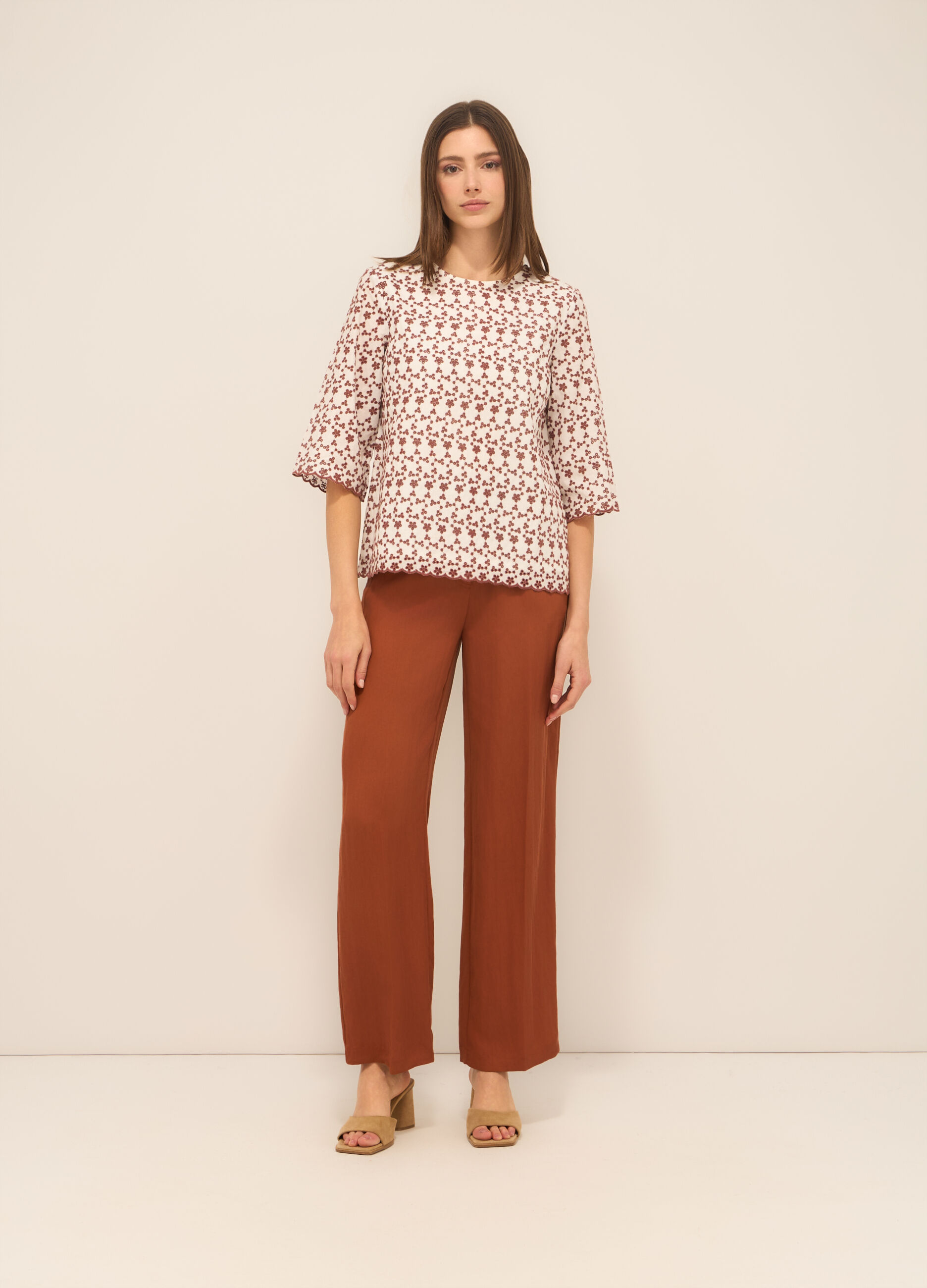 Pantaloni in mista lyocell donna_0