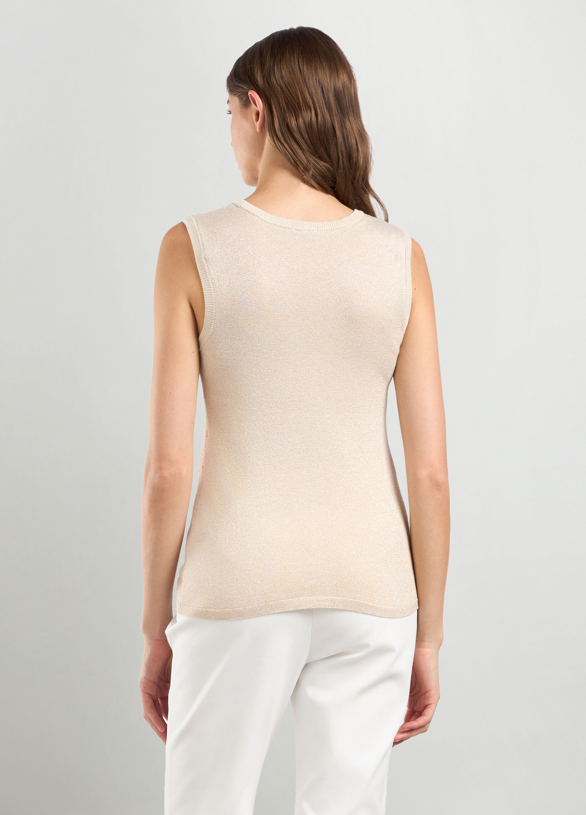 Canotta tricot in misto viscosa con filo lurex donna_1