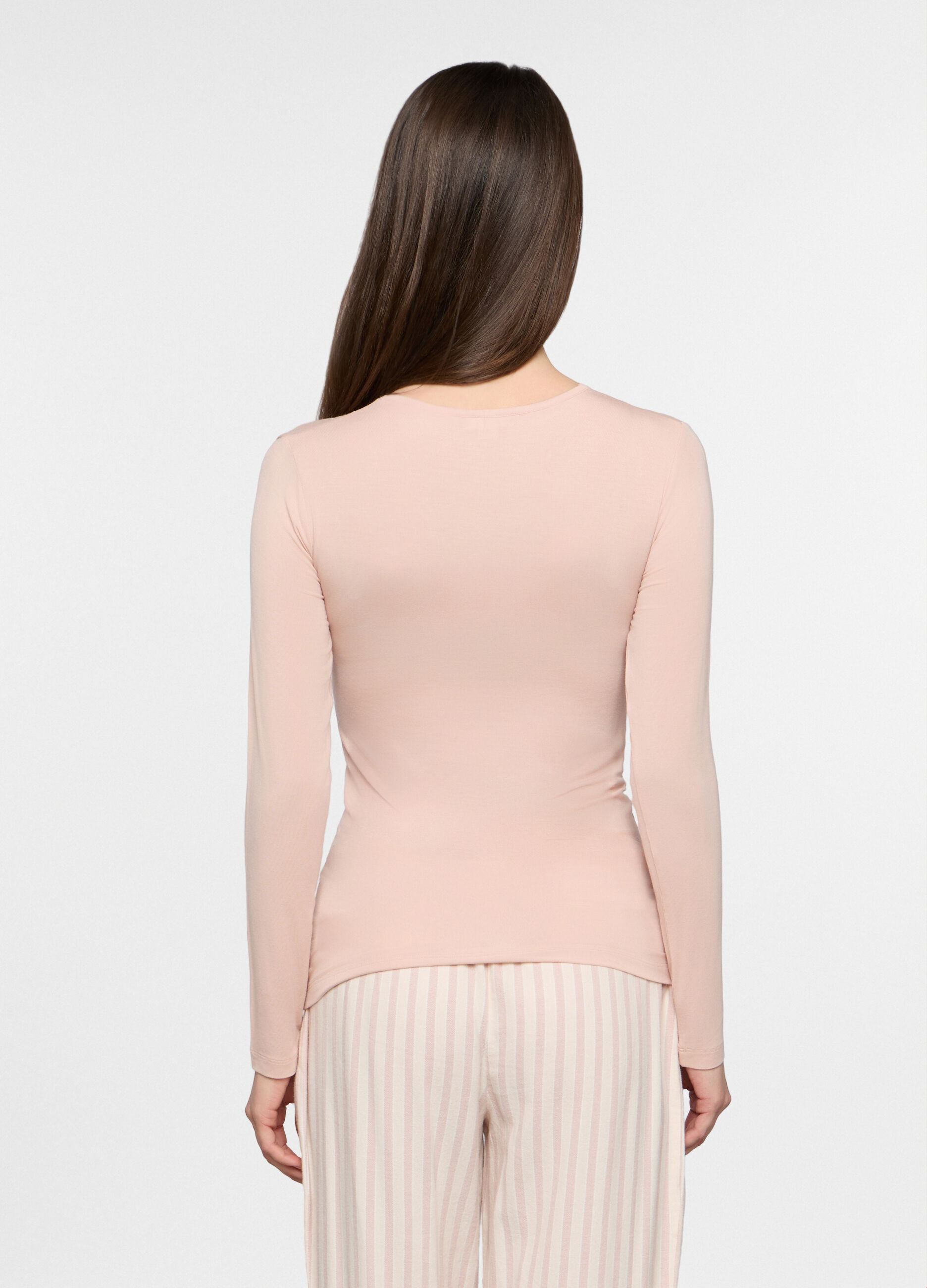 T-shirt intima con scollo a V stretch donna_1