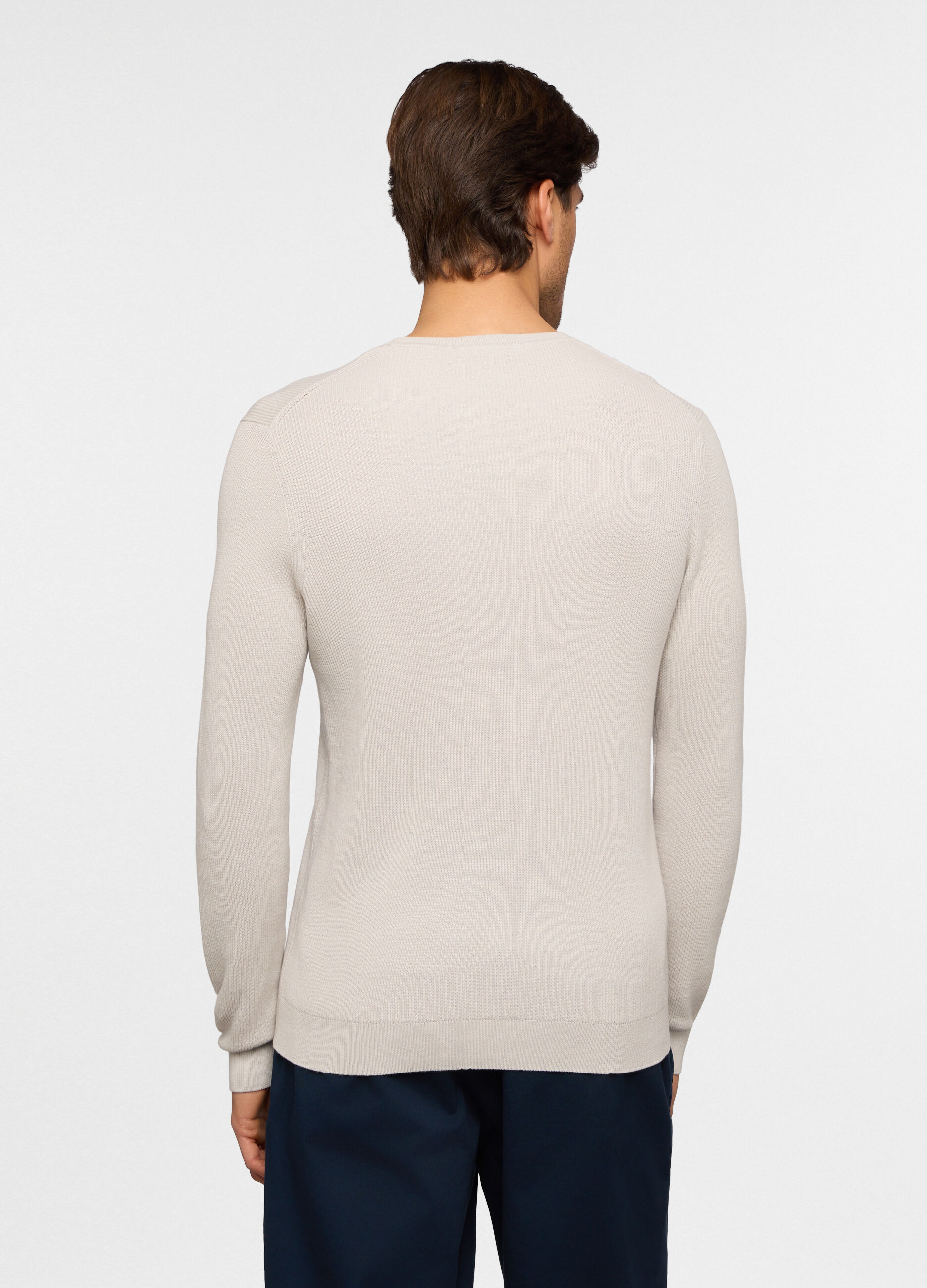 Maglione girocollo a mezza costa inglese uomo_1
