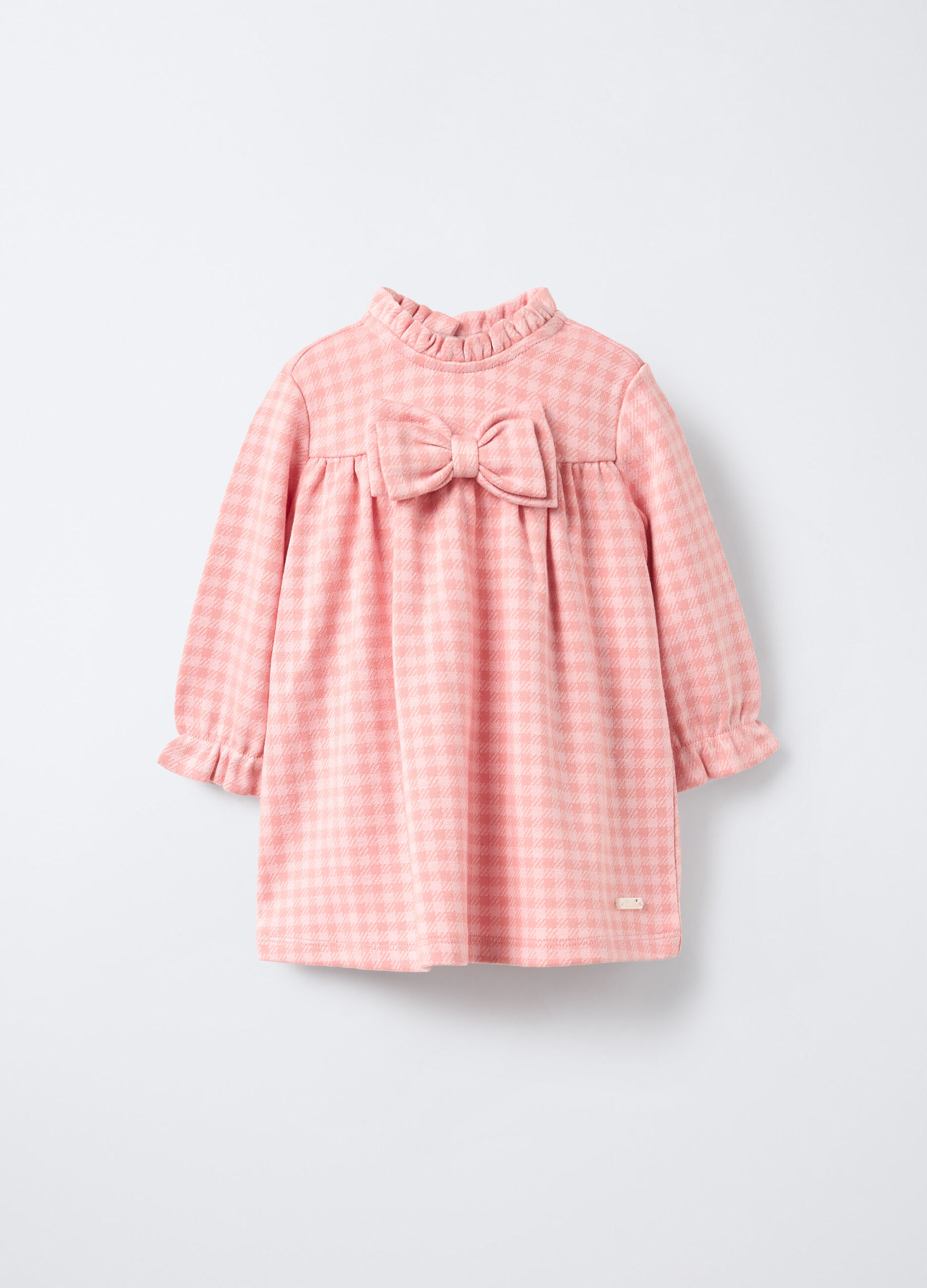 Vestito misto viscosa a quadri neonata_0