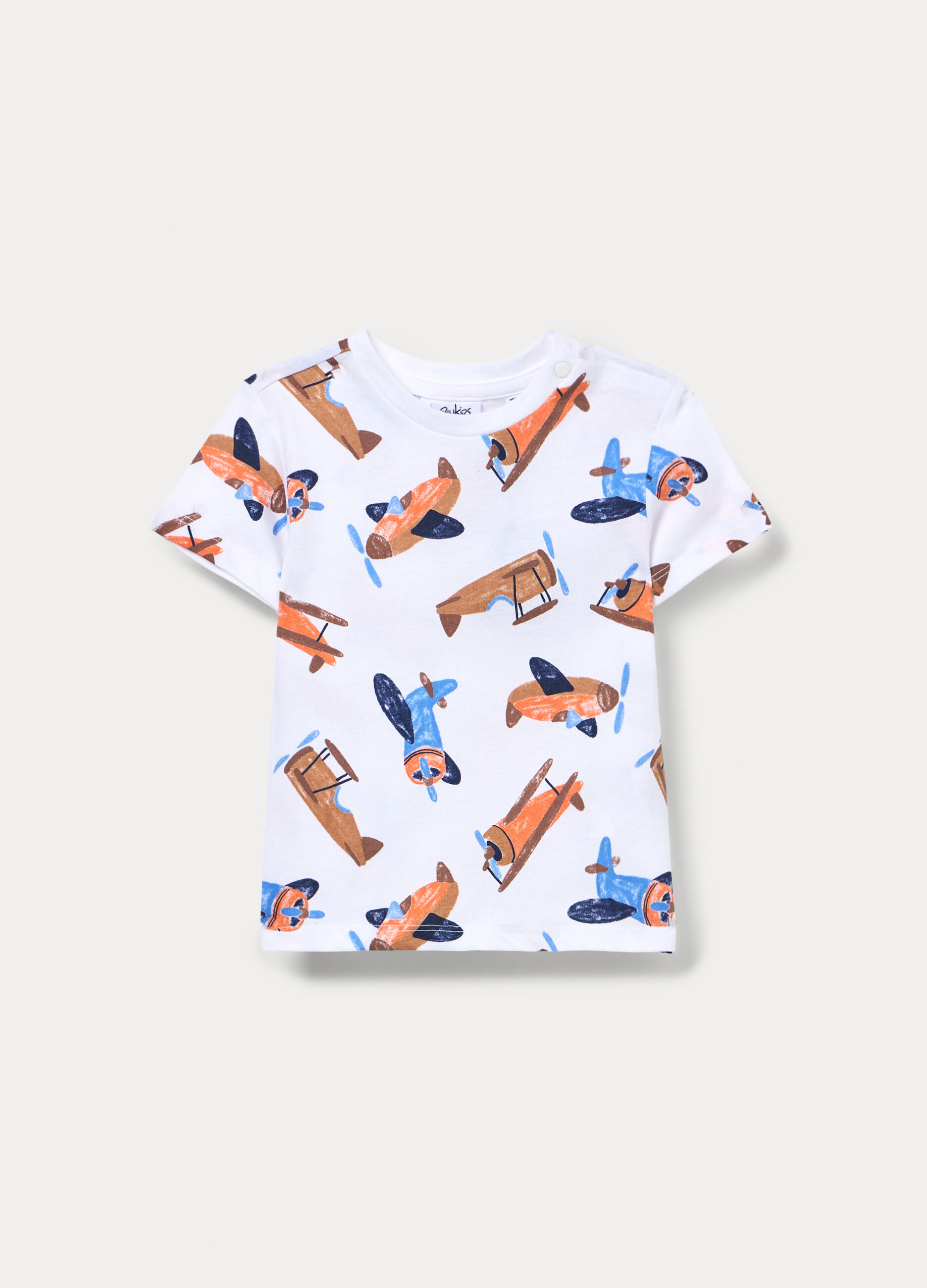 T-shirt girocollo in jersey di puro cotone_1