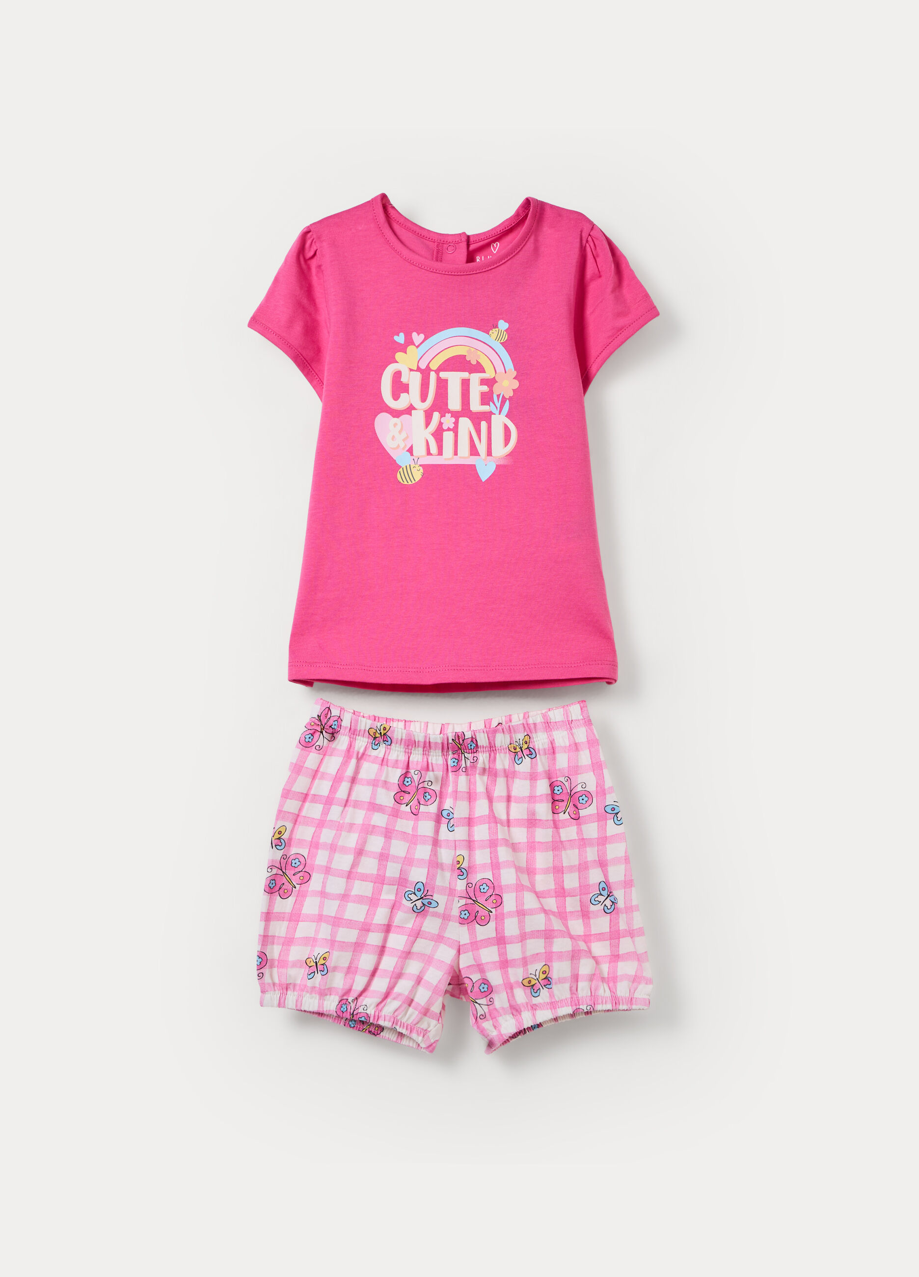 Pigiama corto in jersey di puro cotone _0