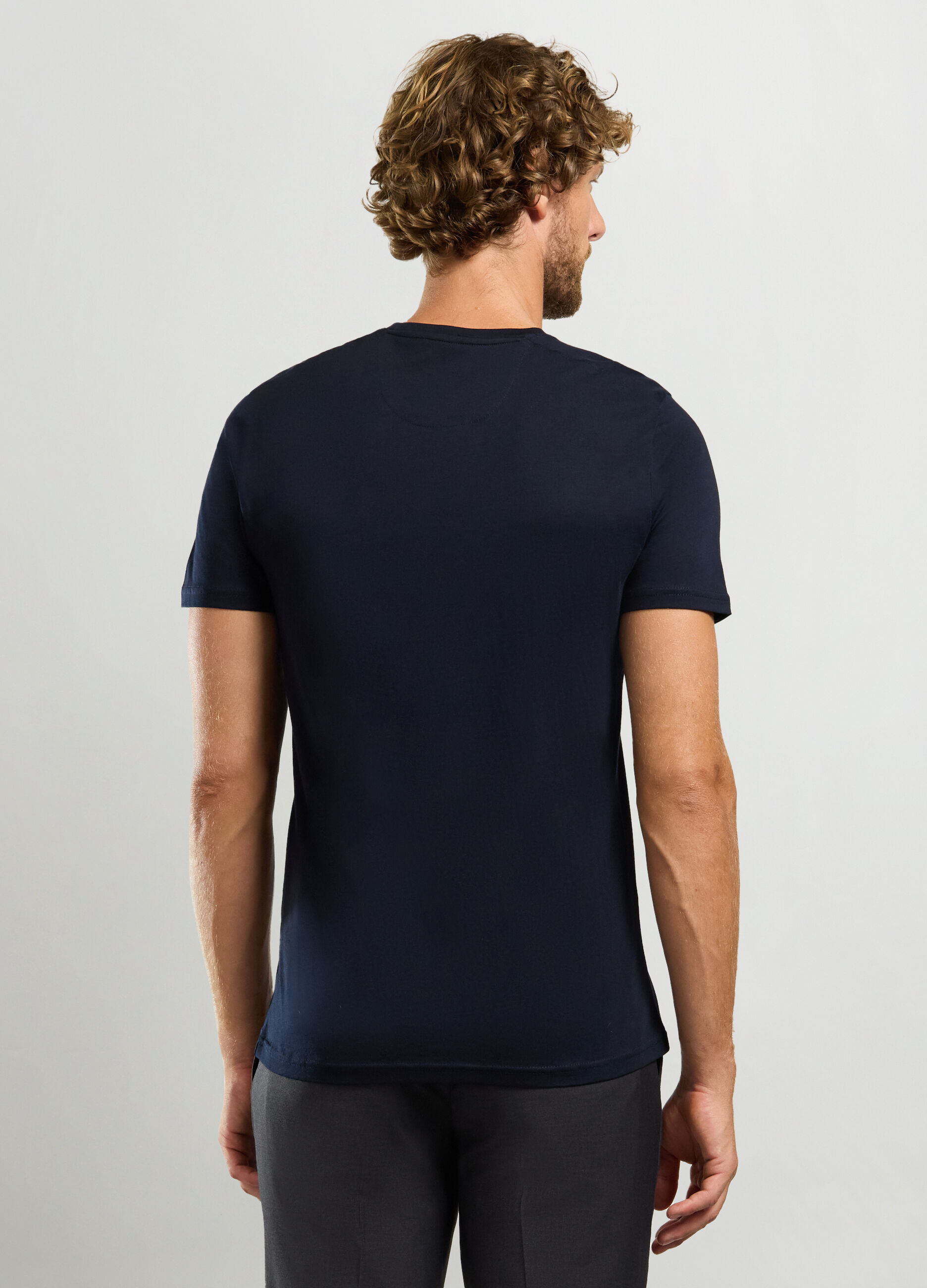 T-shirt girocollo in puro cotone uomo_1