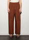 Pantaloni regular fit in popeline di puro cotone donna_1