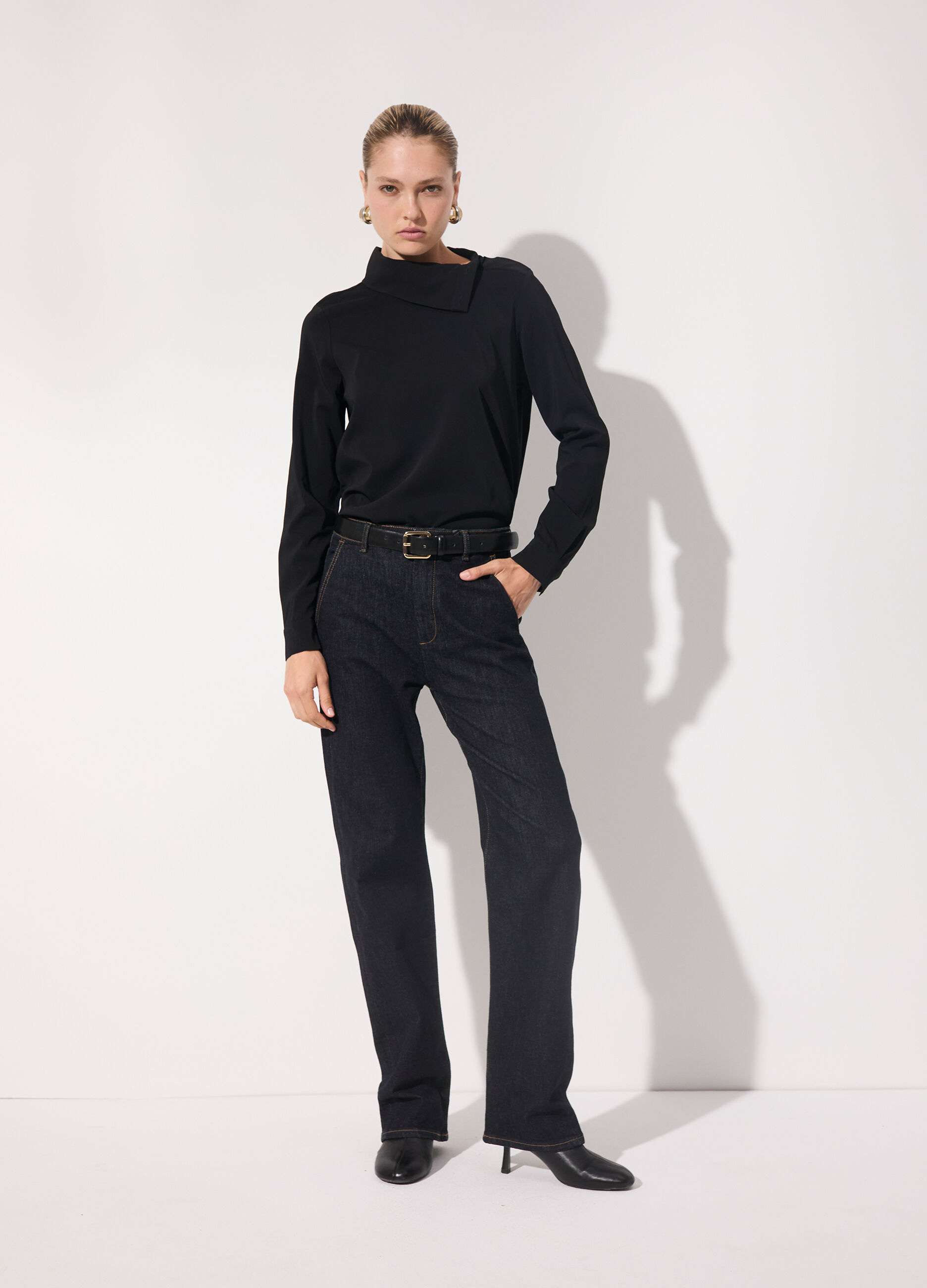 Pantalone in denim stretch donna_0