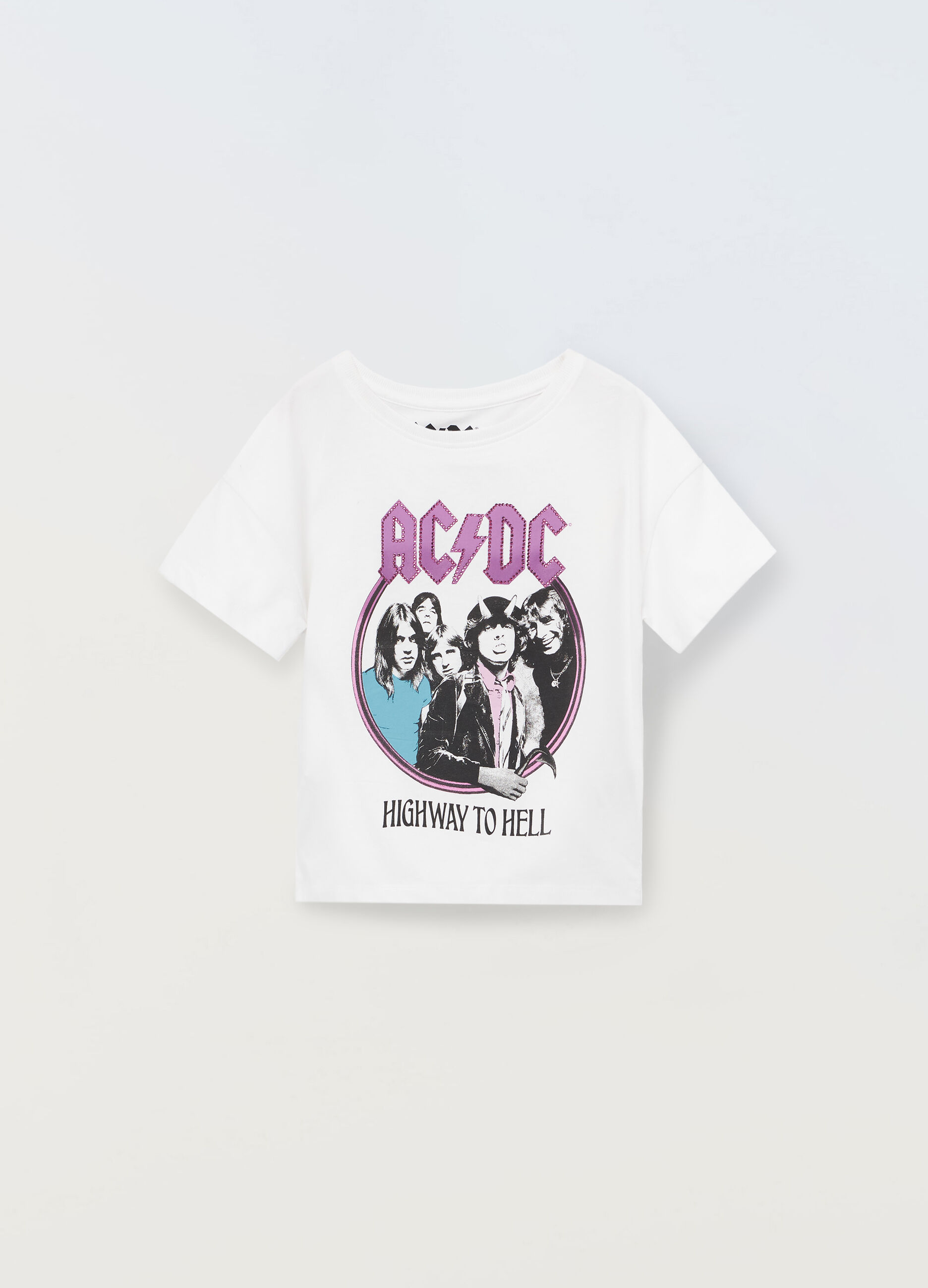 T-shirt in puro cotone con stampa ragazza_0