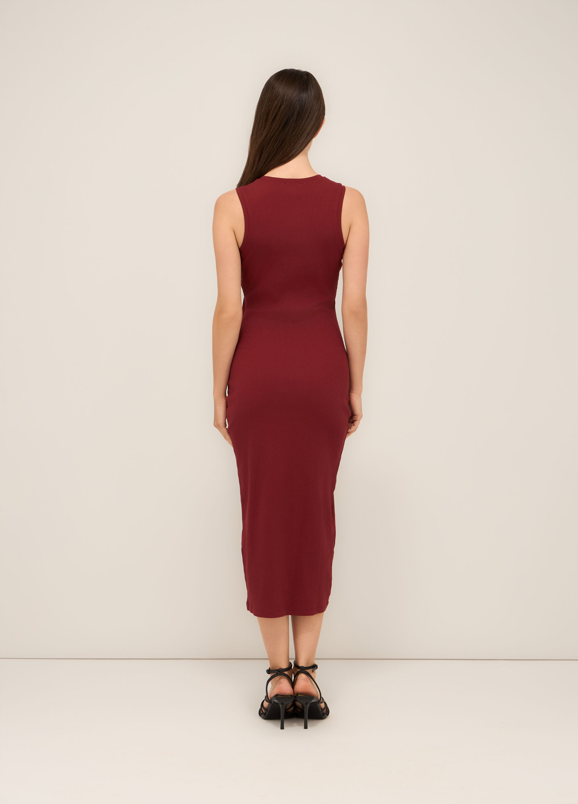 Tubino in costina di cotone stretch donna_1