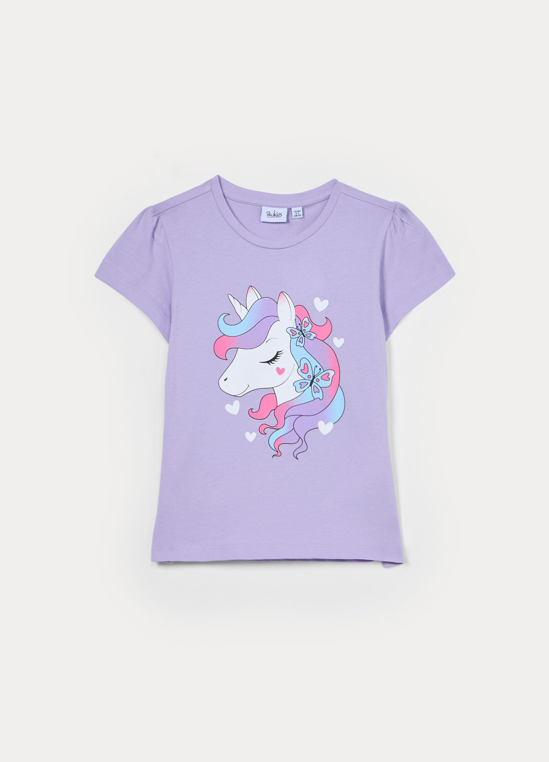 T-shirt girocollo in jersey di puro cotone bambina_0