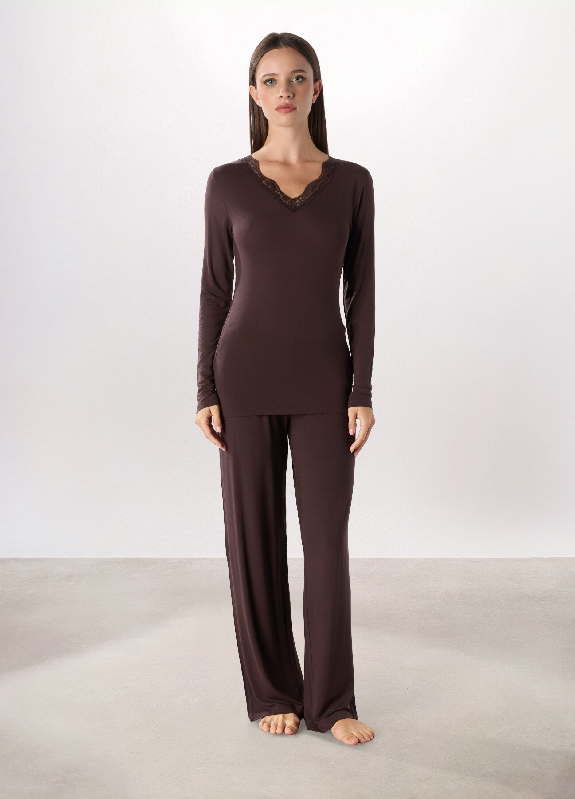 Pantaloni pigiama in modal stretch donna_0