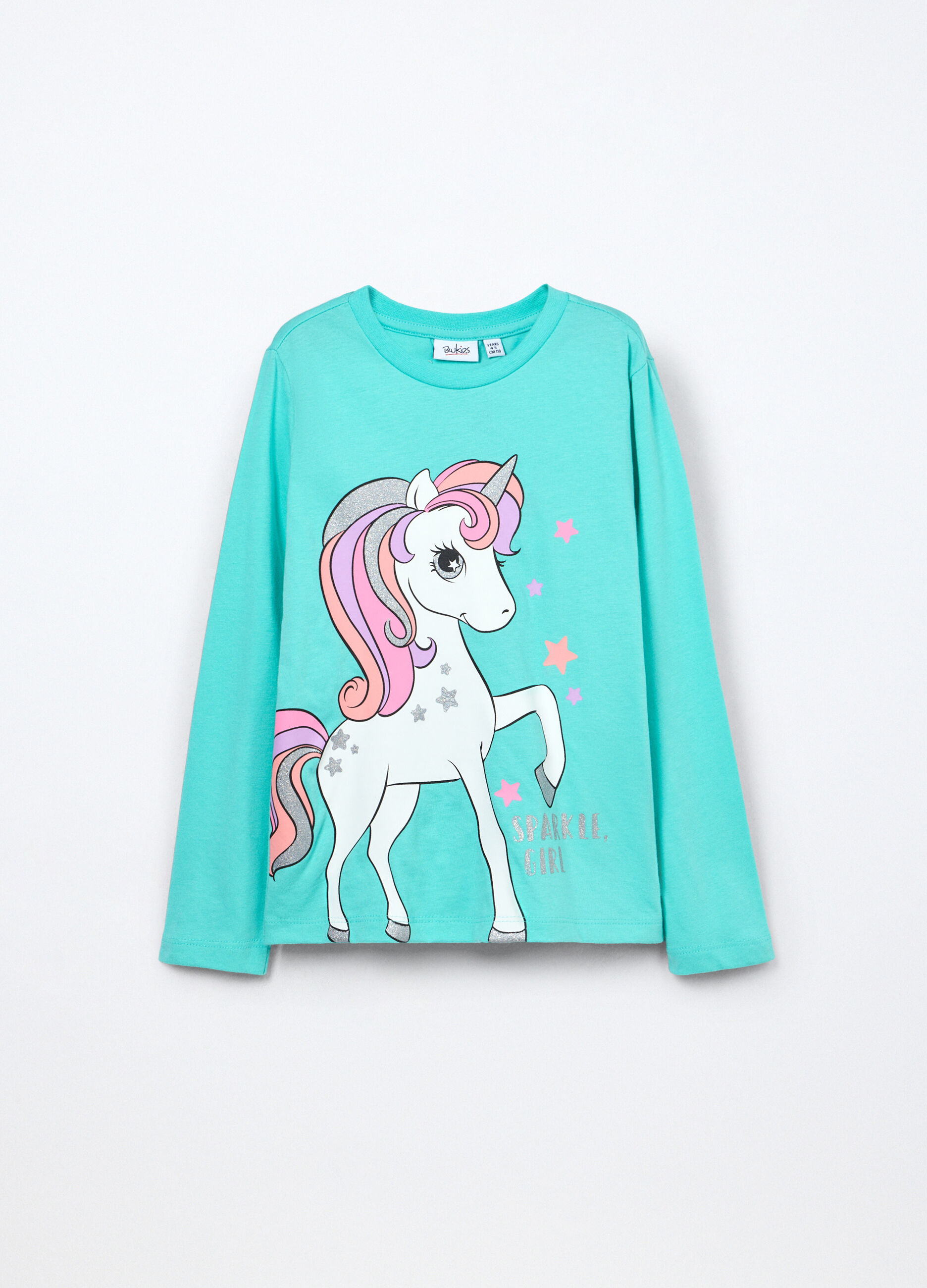 T-shirt in jersey di puro cotone bambina_0