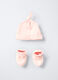 Set berretto + scarpine in costina di puro cotone neonata_0