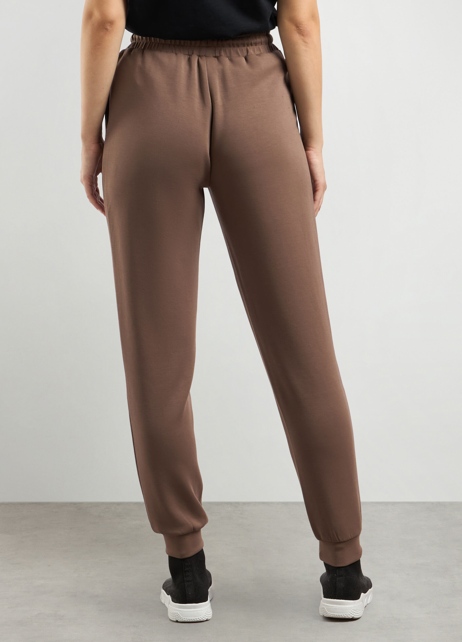 Jogger in fleece di tessuto stretch donna_1