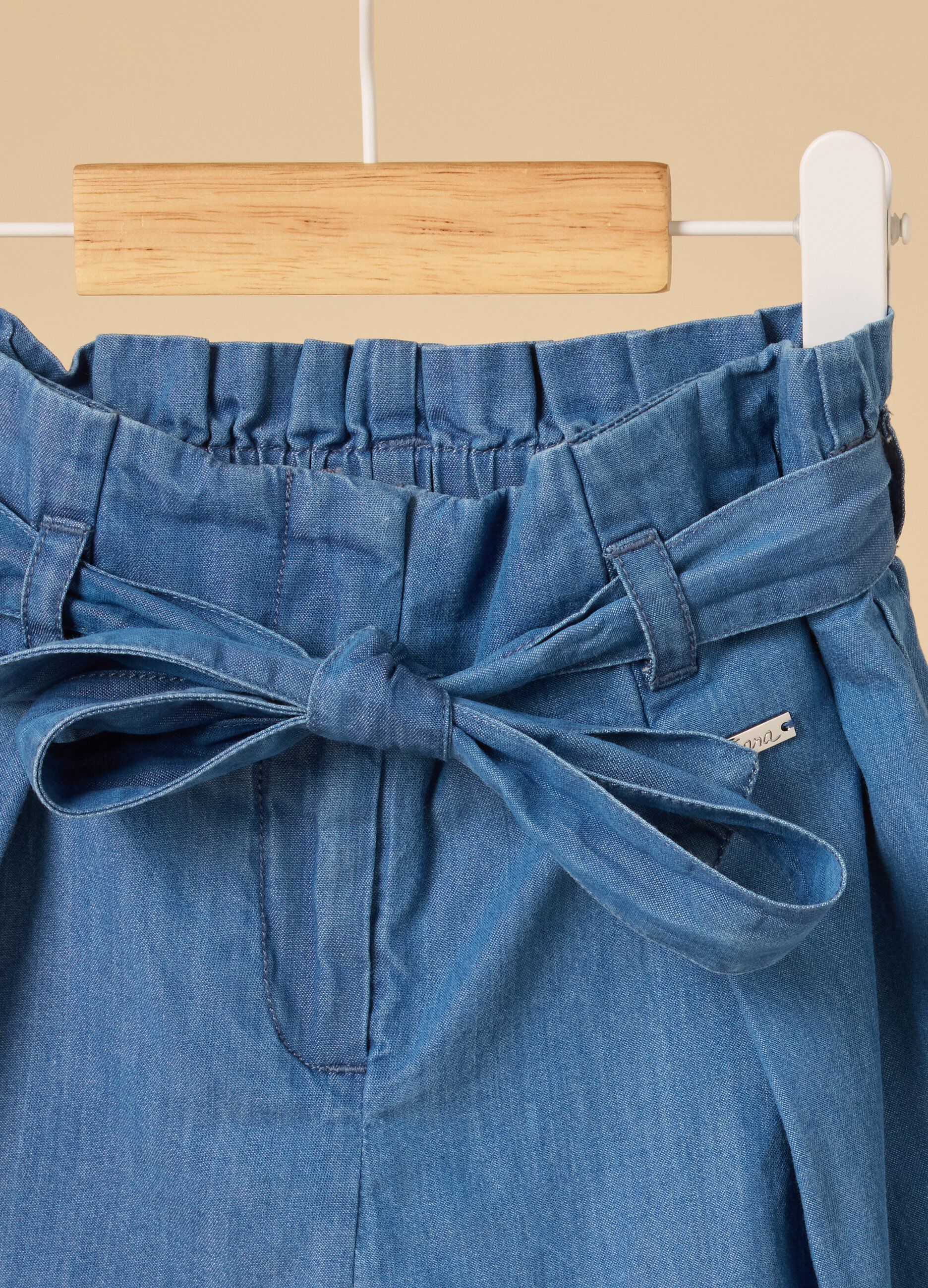 Shorts IANA in denim di puro cotone bambina_1