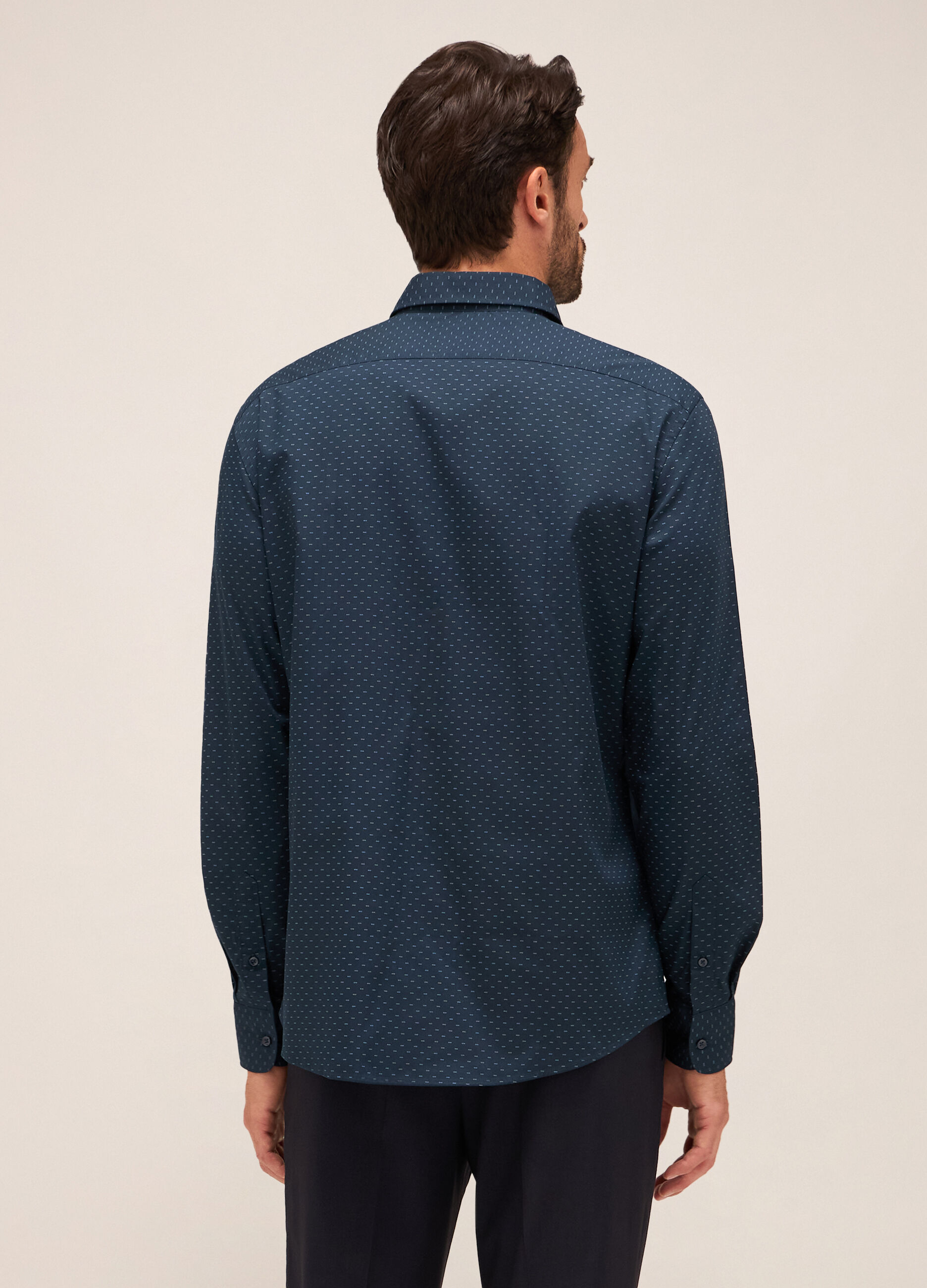 Camicia regular fit colletto classico in misto cotone uomo_1