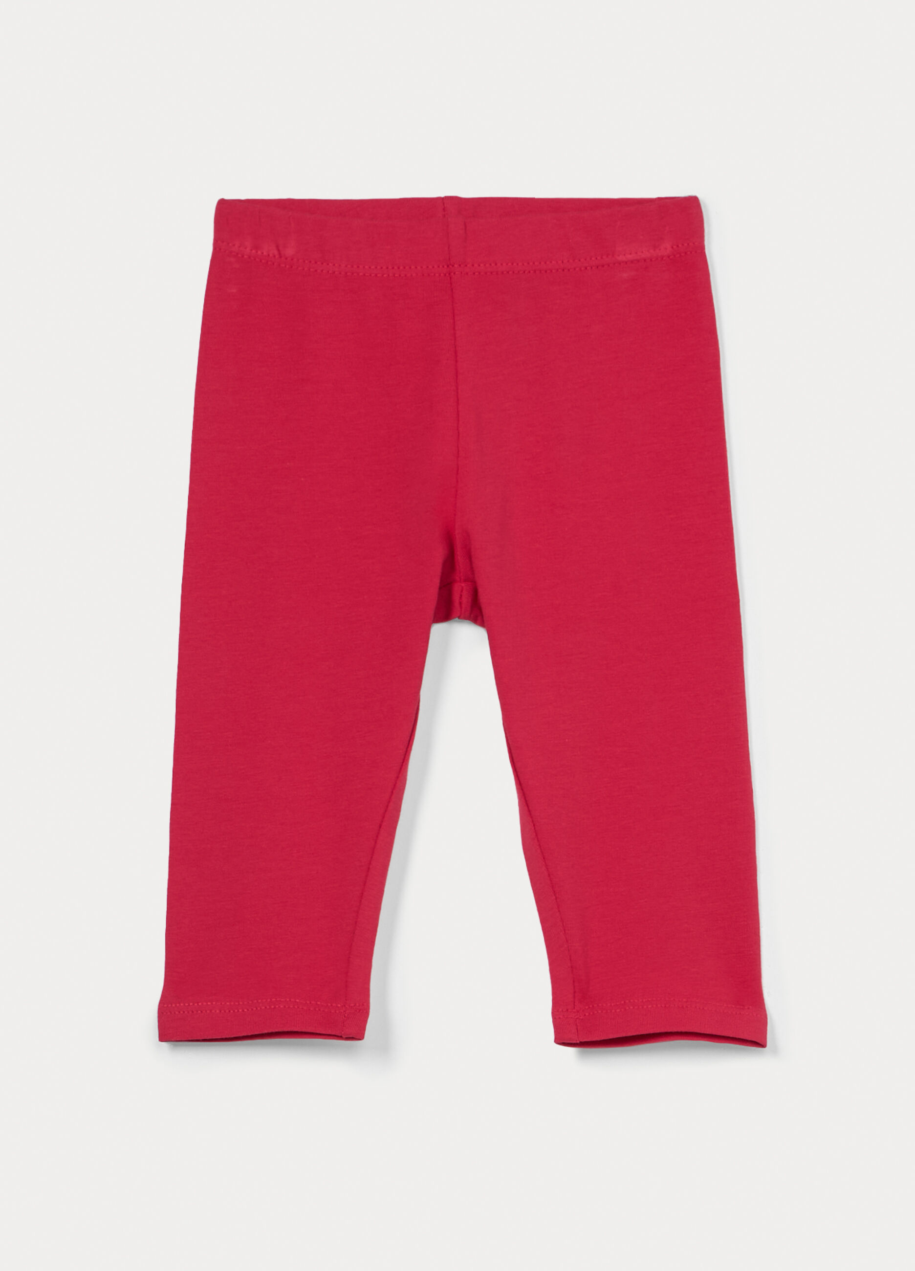 Leggings capri slim fit in jersey di cotone stretch bimba_0