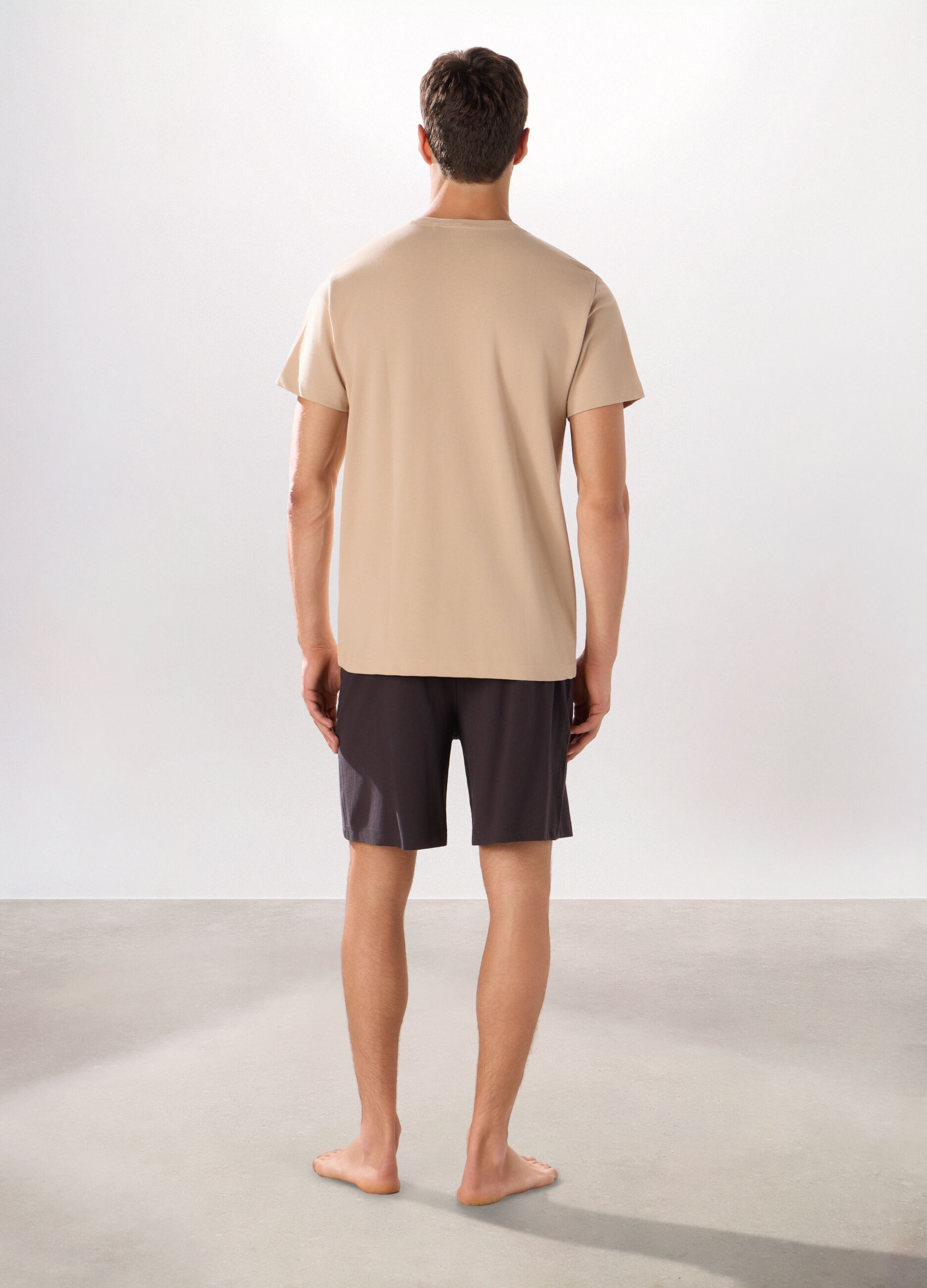 Pigiama corto in piquet di cotone uomo_1