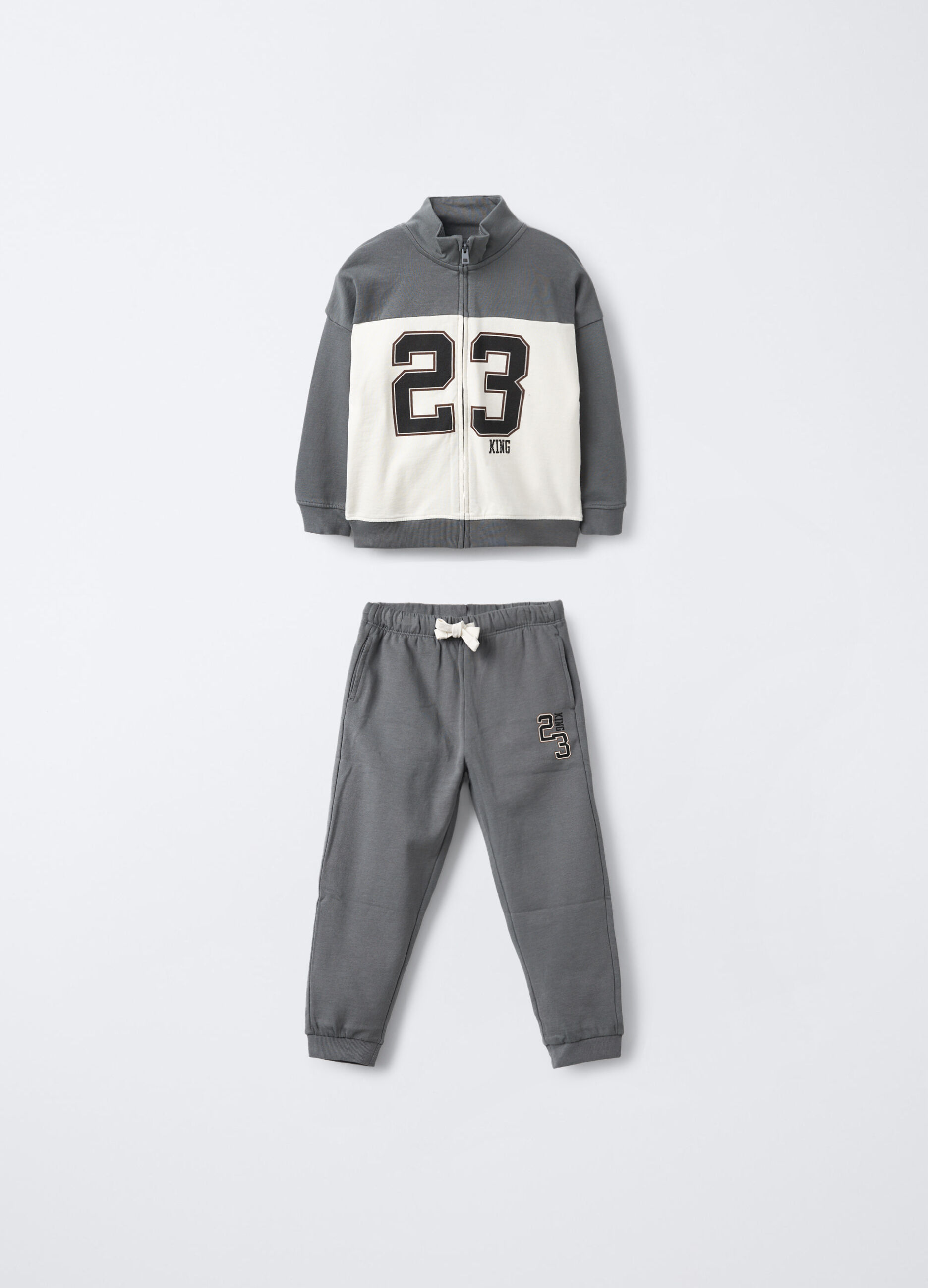 Jogging set in puro cotone garzato bambino_0