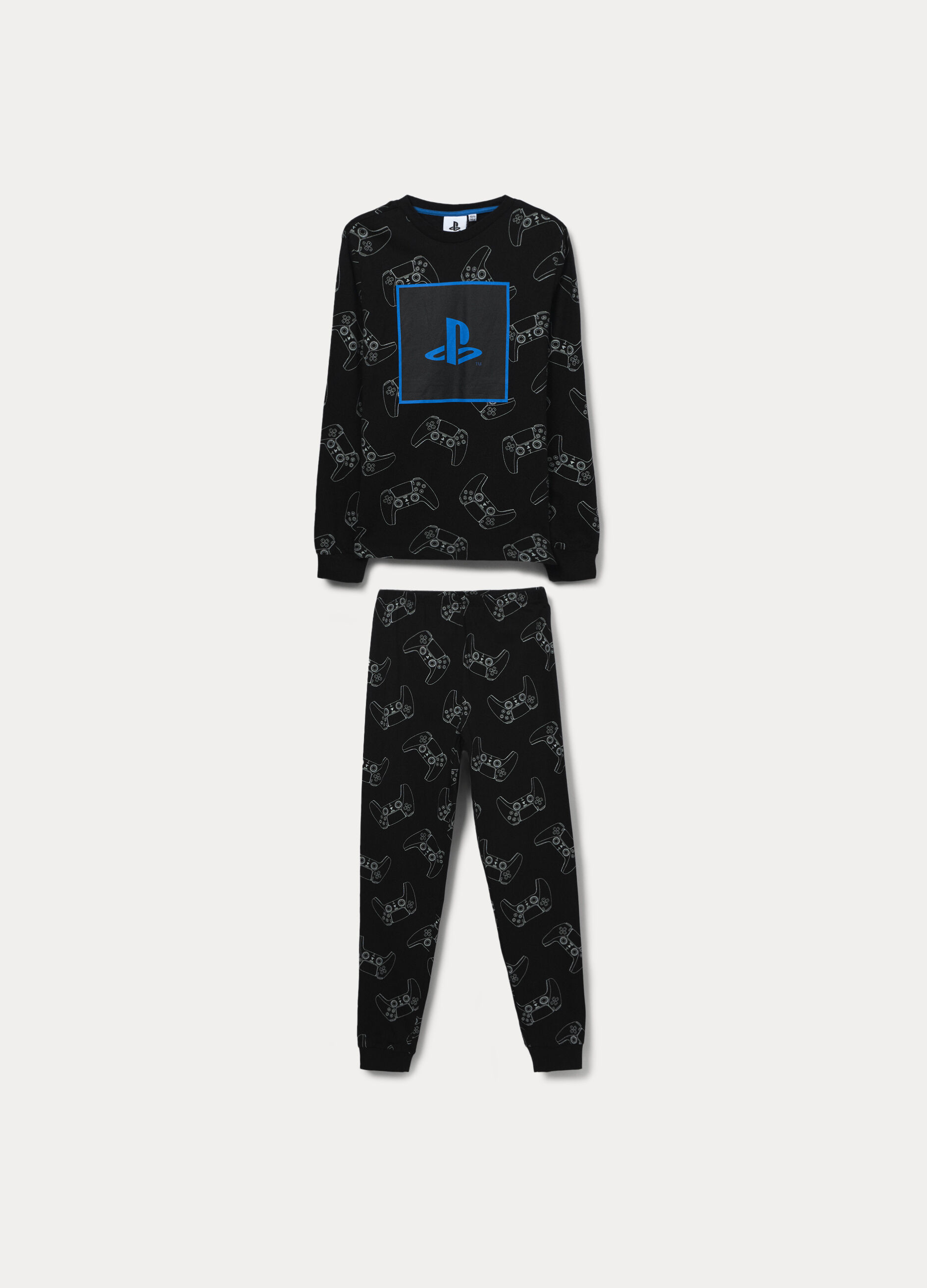 Set pigiama lungo Play Station in jersey di puro cotone ragazzo_0