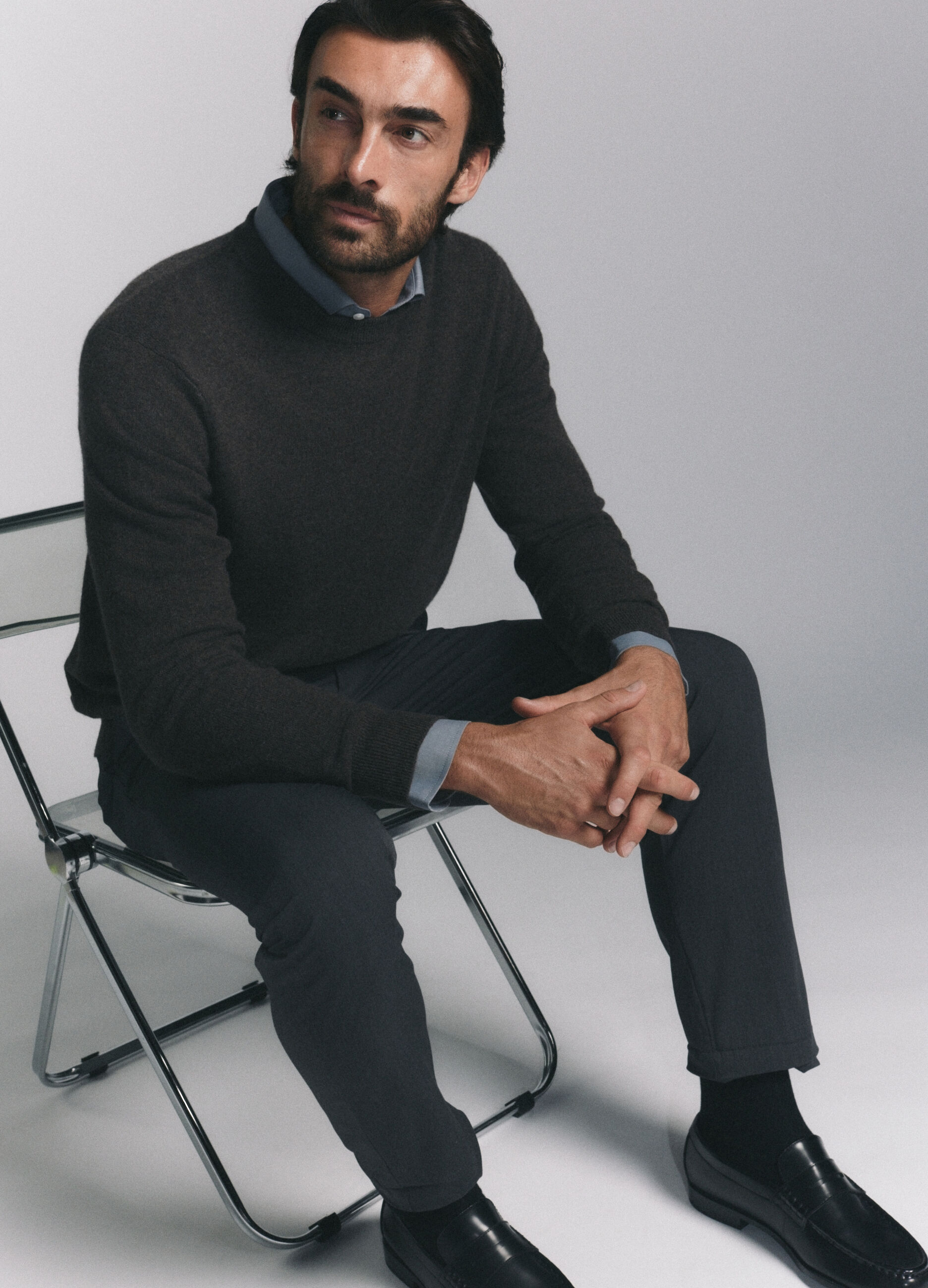 Maglione girocollo in cashmere uomo