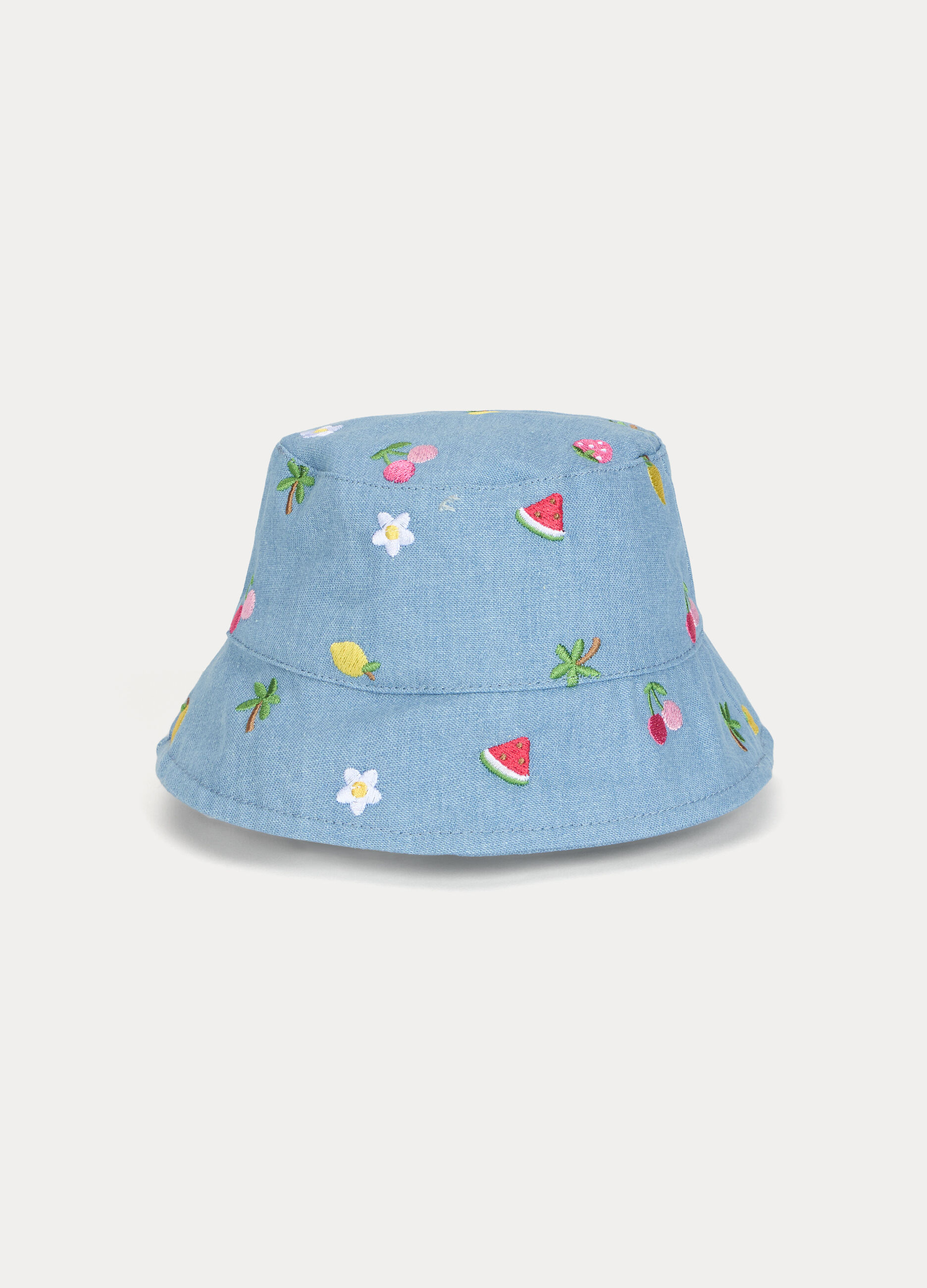 Cappello alla pescatora in chambray neonata_1