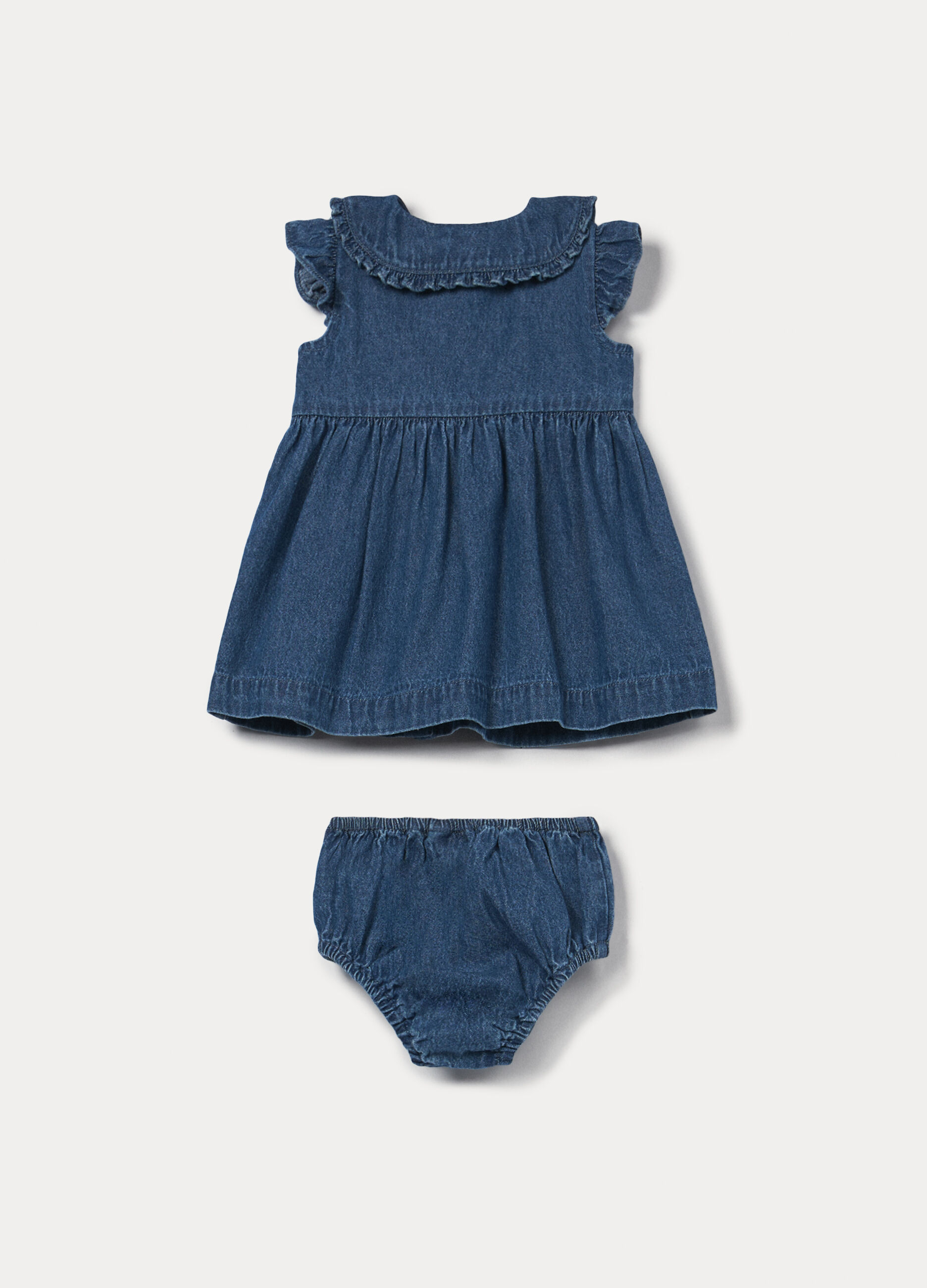 Set in chambray di puro cotone neonata _1