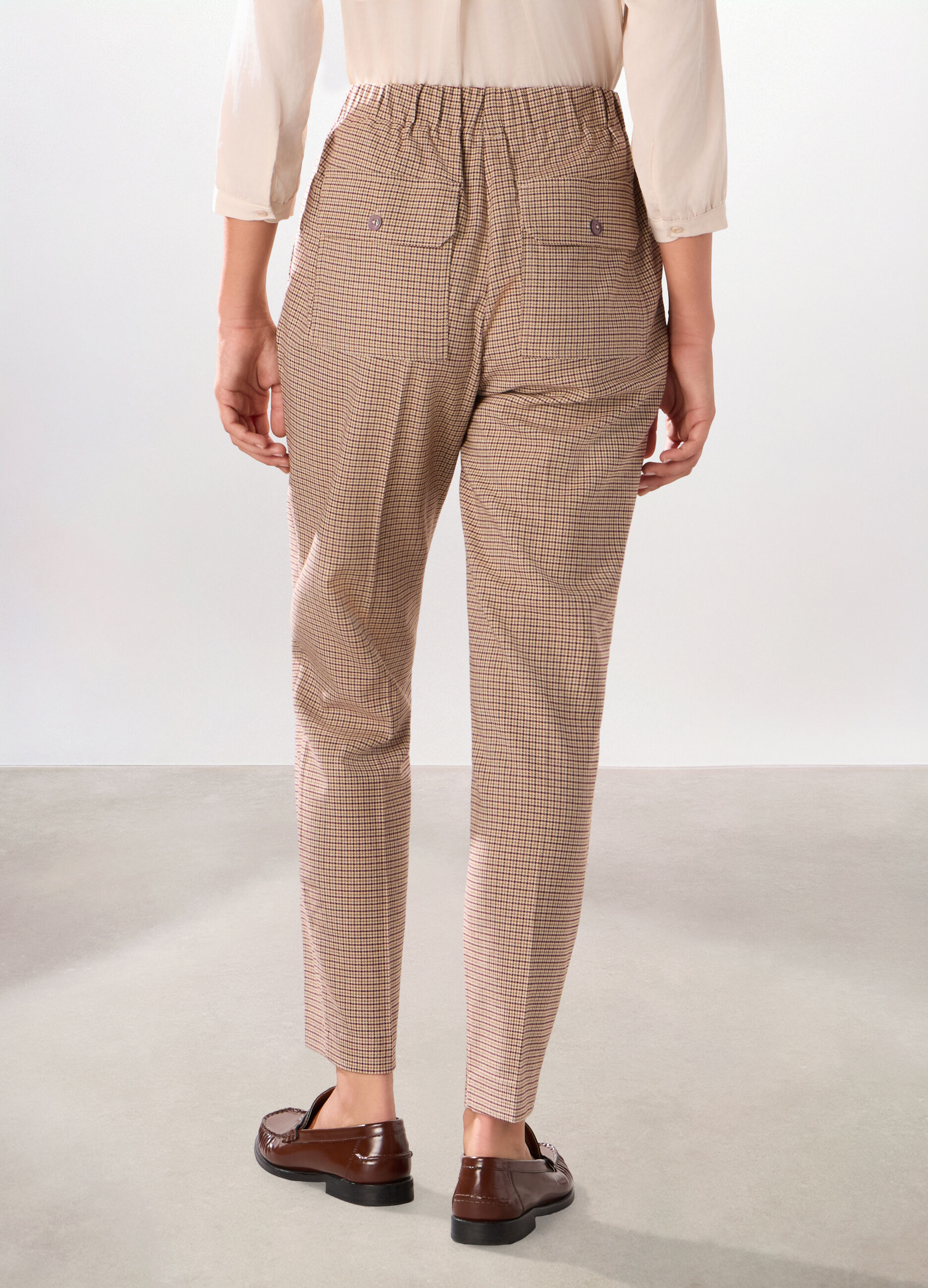 Pantalone a quadri misto viscosa donna_1