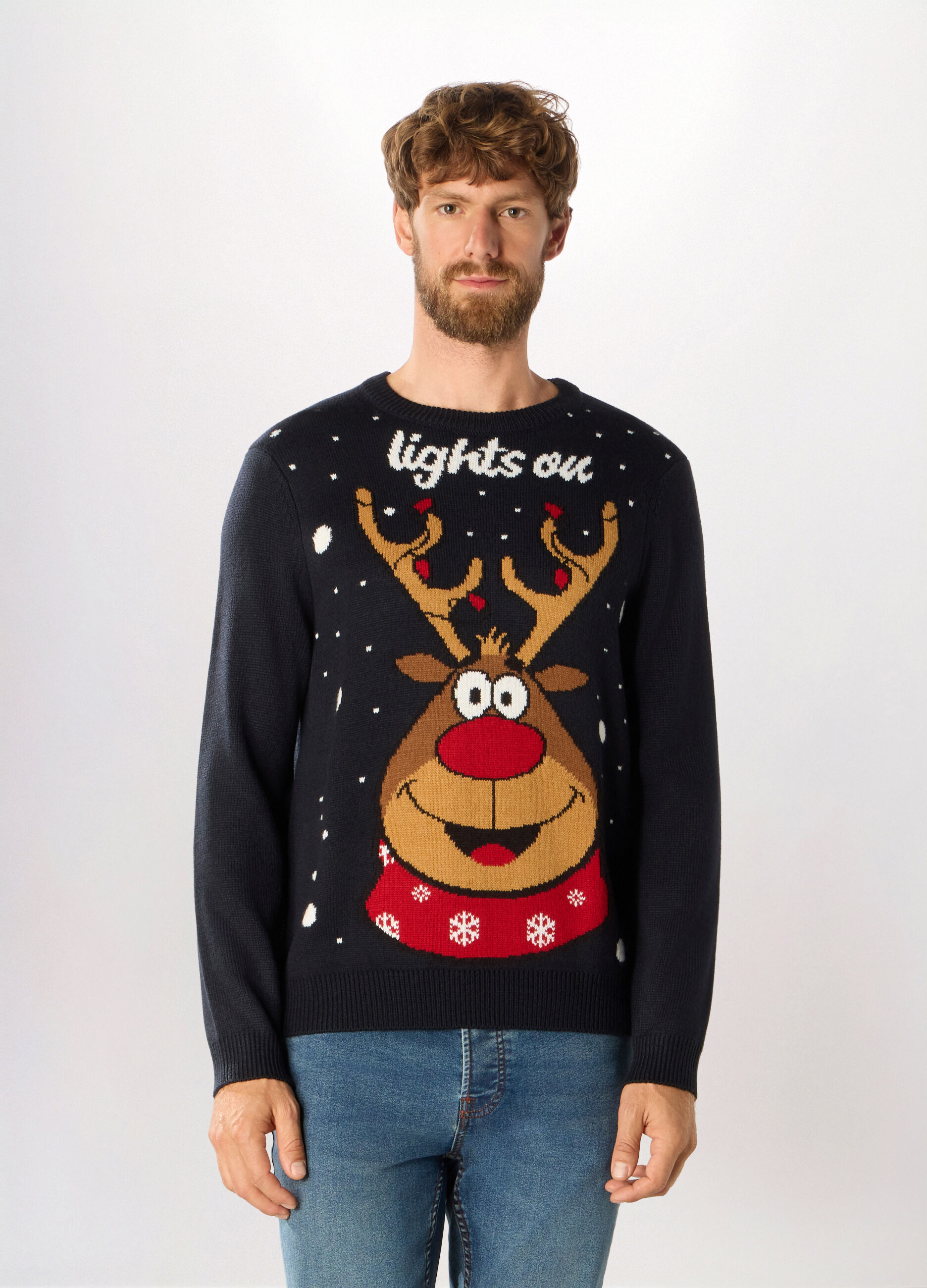 Maglione girocollo con motivo Natale uomo_0