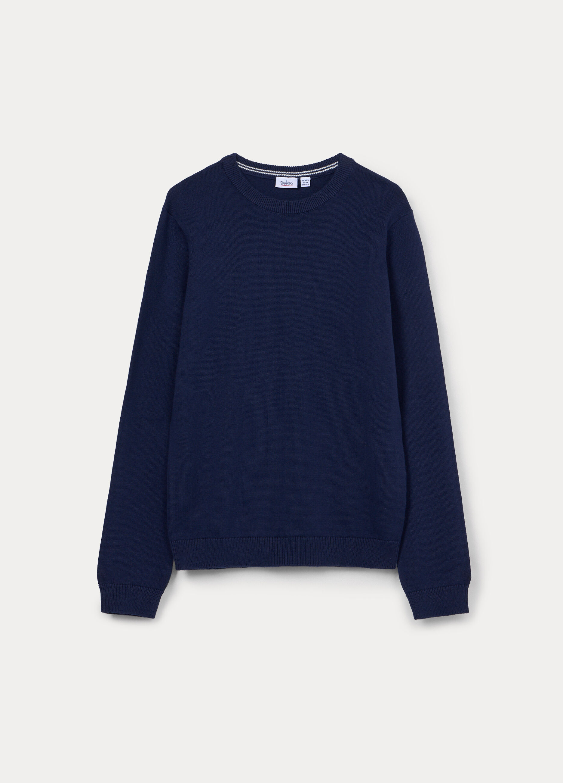 Maglione tricot girocollo in puro cotone ragazzo_0