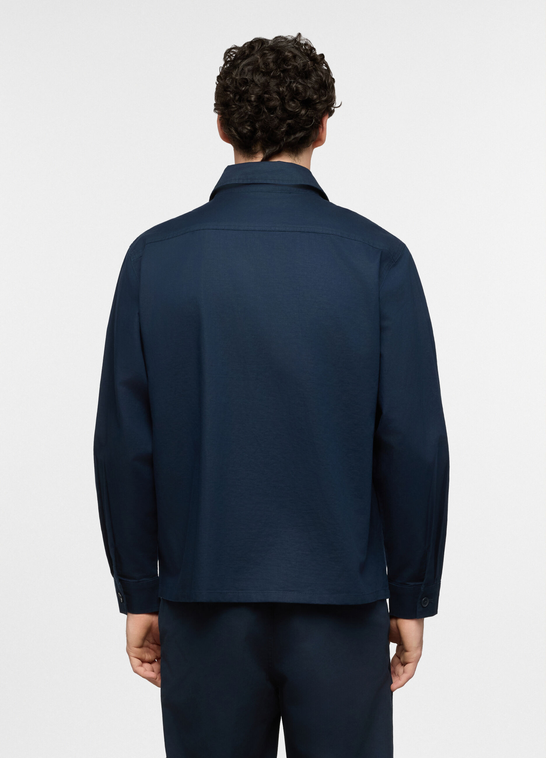 Overshirt in cotone e lino uomo_1