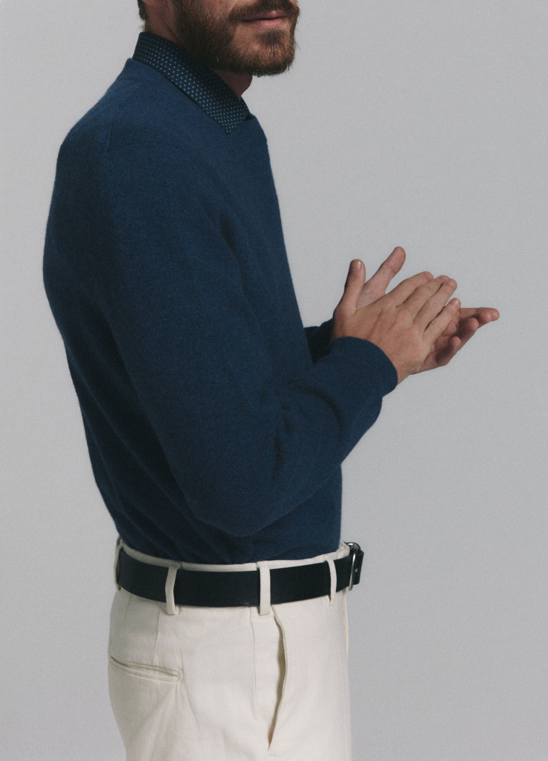 Maglione girocollo in cashmere uomo