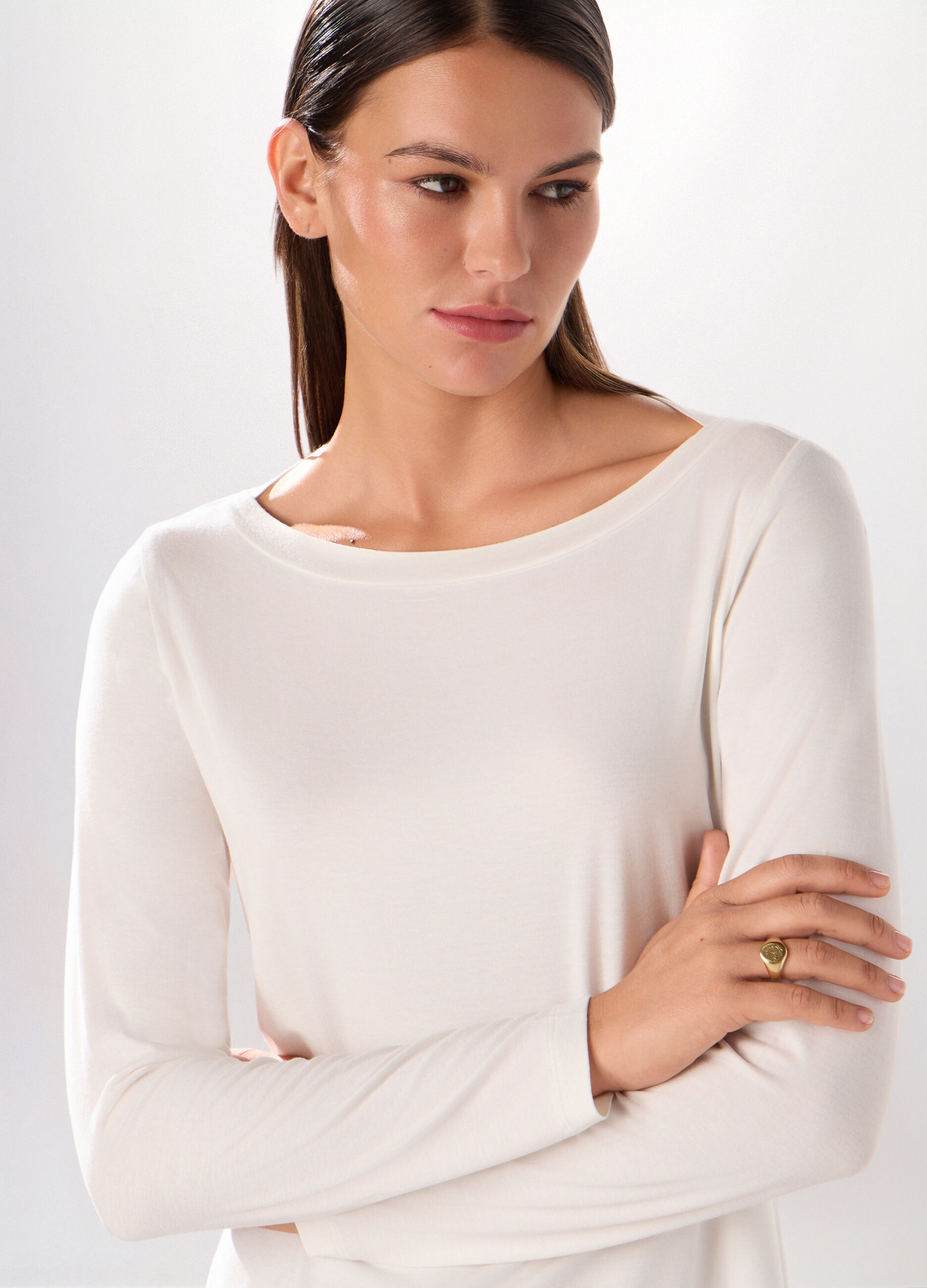 T-shirt in jersey di viscosa stretch donna_2