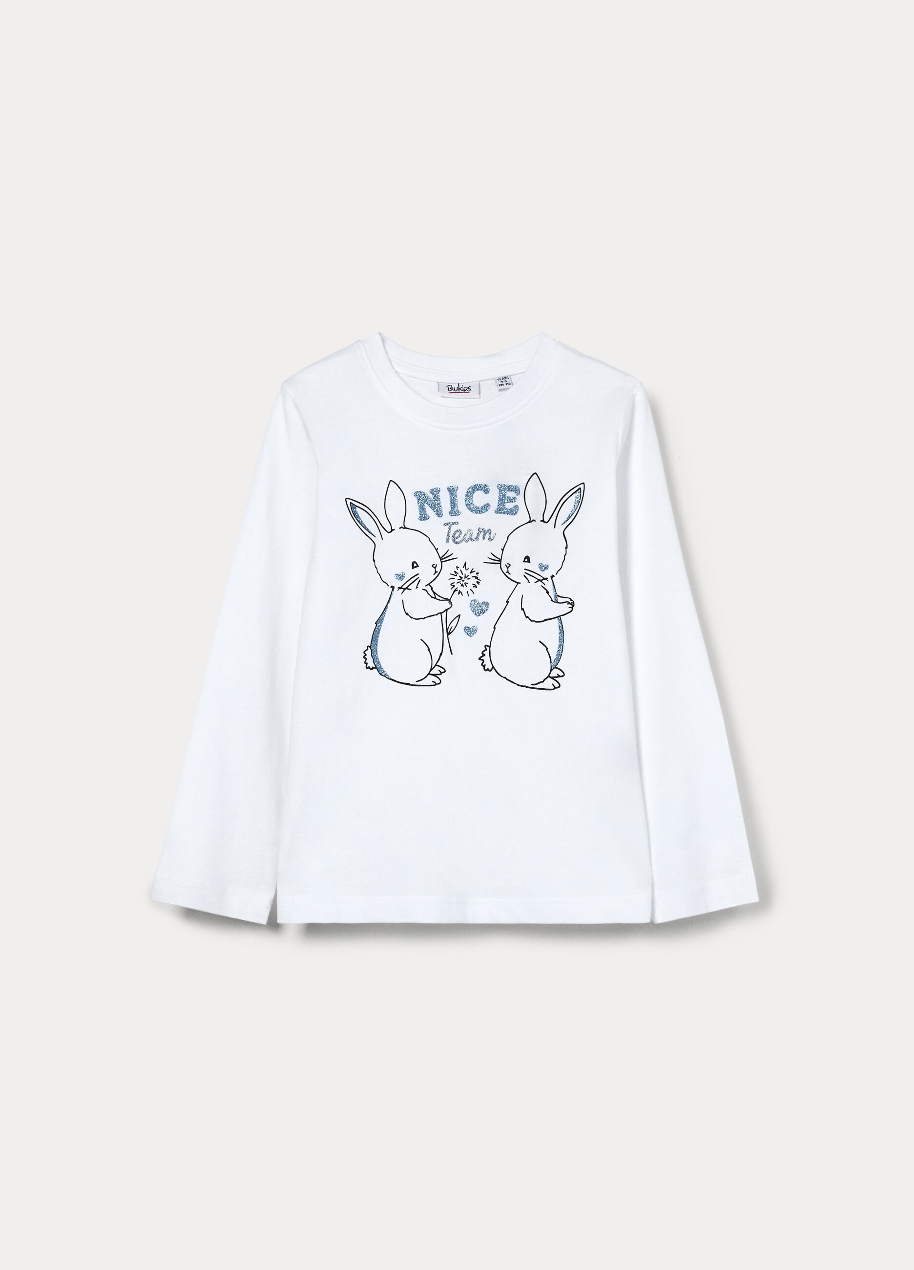 T-shirt in jersey di puro cotone bambina_0