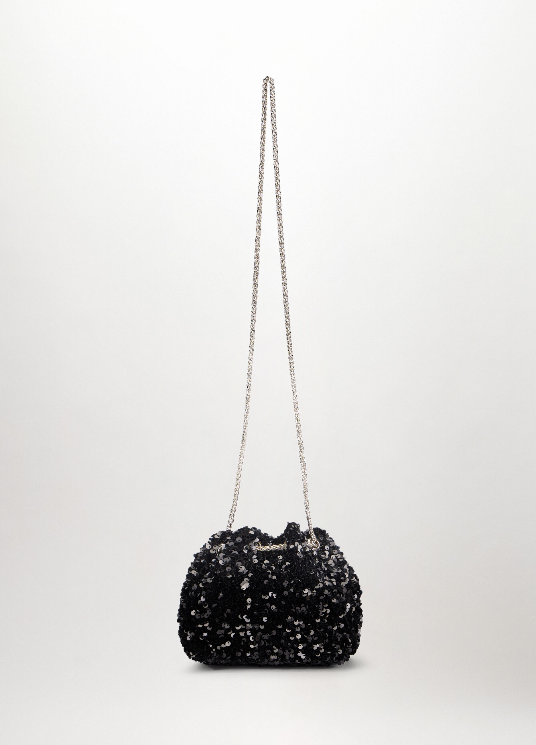 Borsa a secchiello con paillettes donna_1