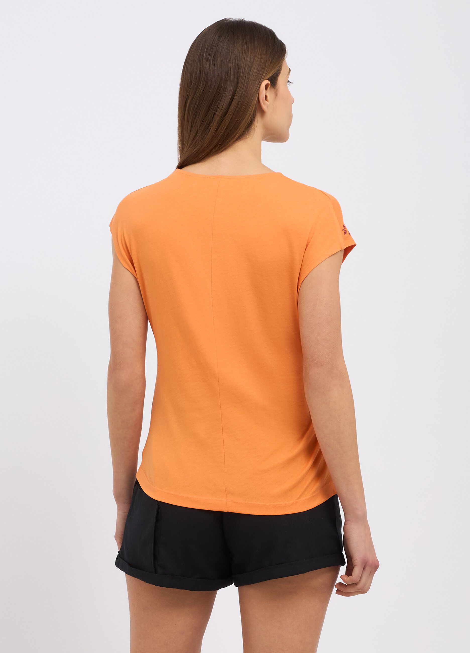 T-shirt smanicata in puro cotone donna_1